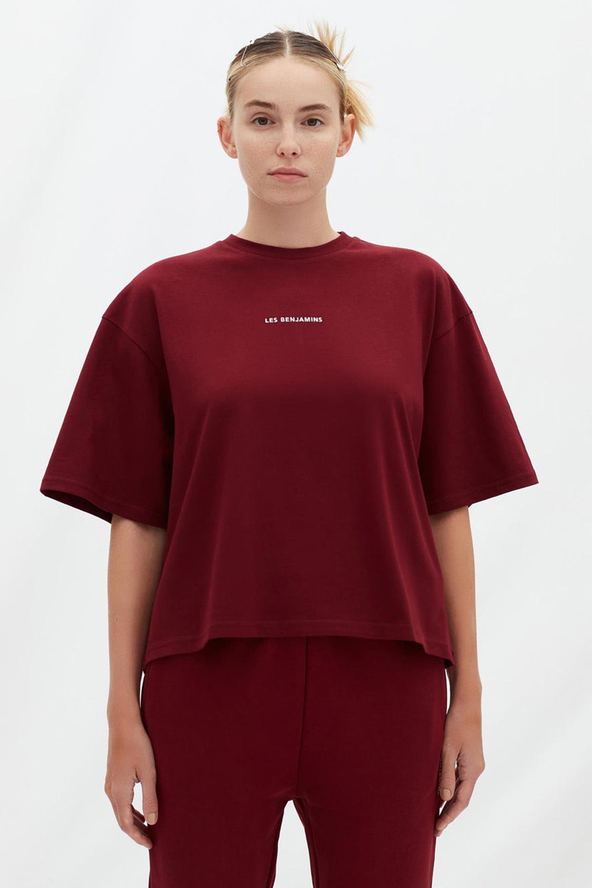 Les Benjamins Geniş Kesim Logolu Crop T-shirt-Libas Trendy Fashion Store