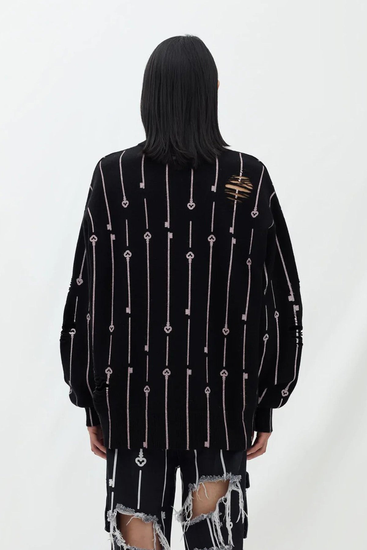 Les Benjamins Yırtık Detaylı İnce Örgü Yün Triko-Libas Trendy Fashion Store