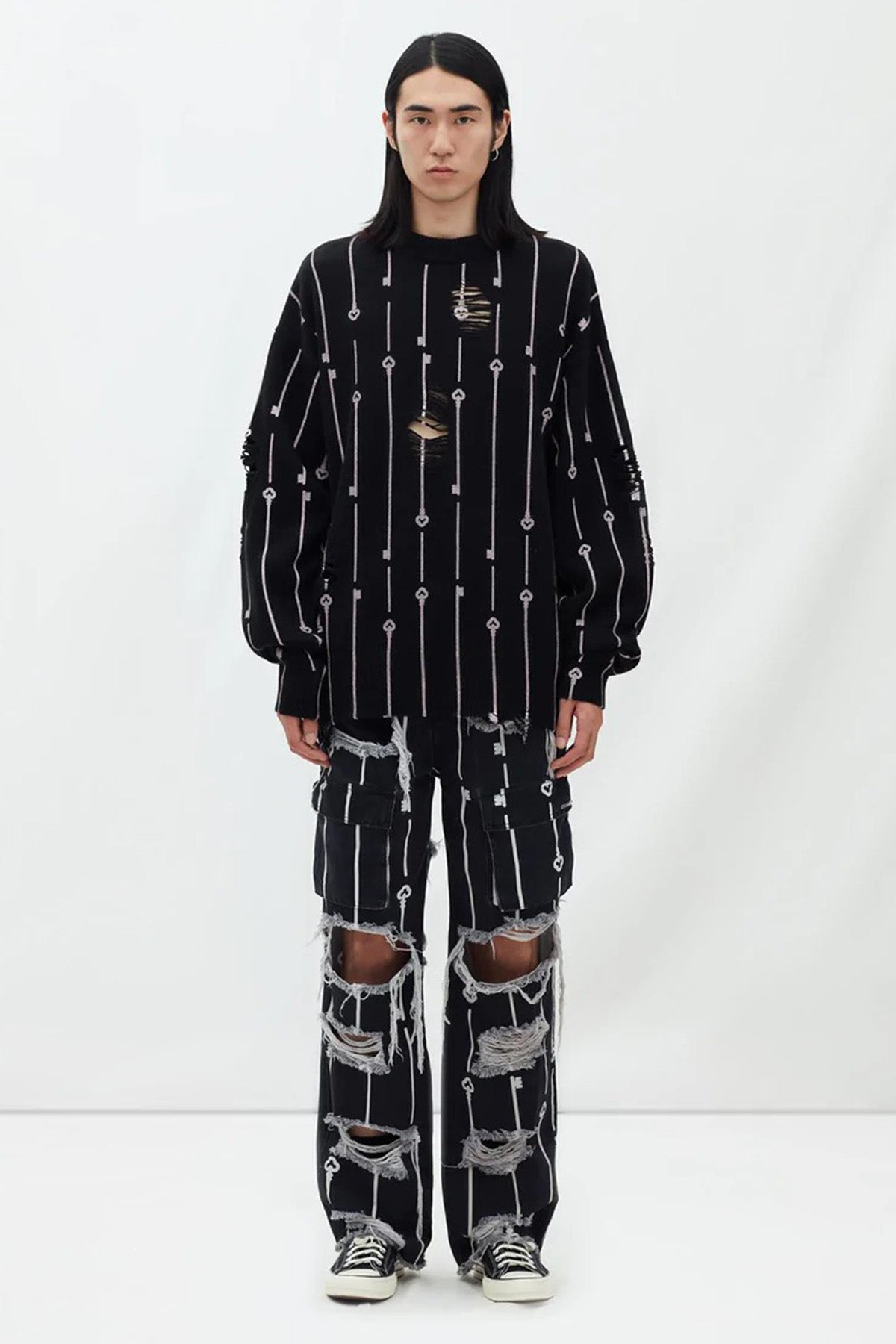 Les Benjamins Yırtık Detaylı İnce Örgü Yün Triko-Libas Trendy Fashion Store