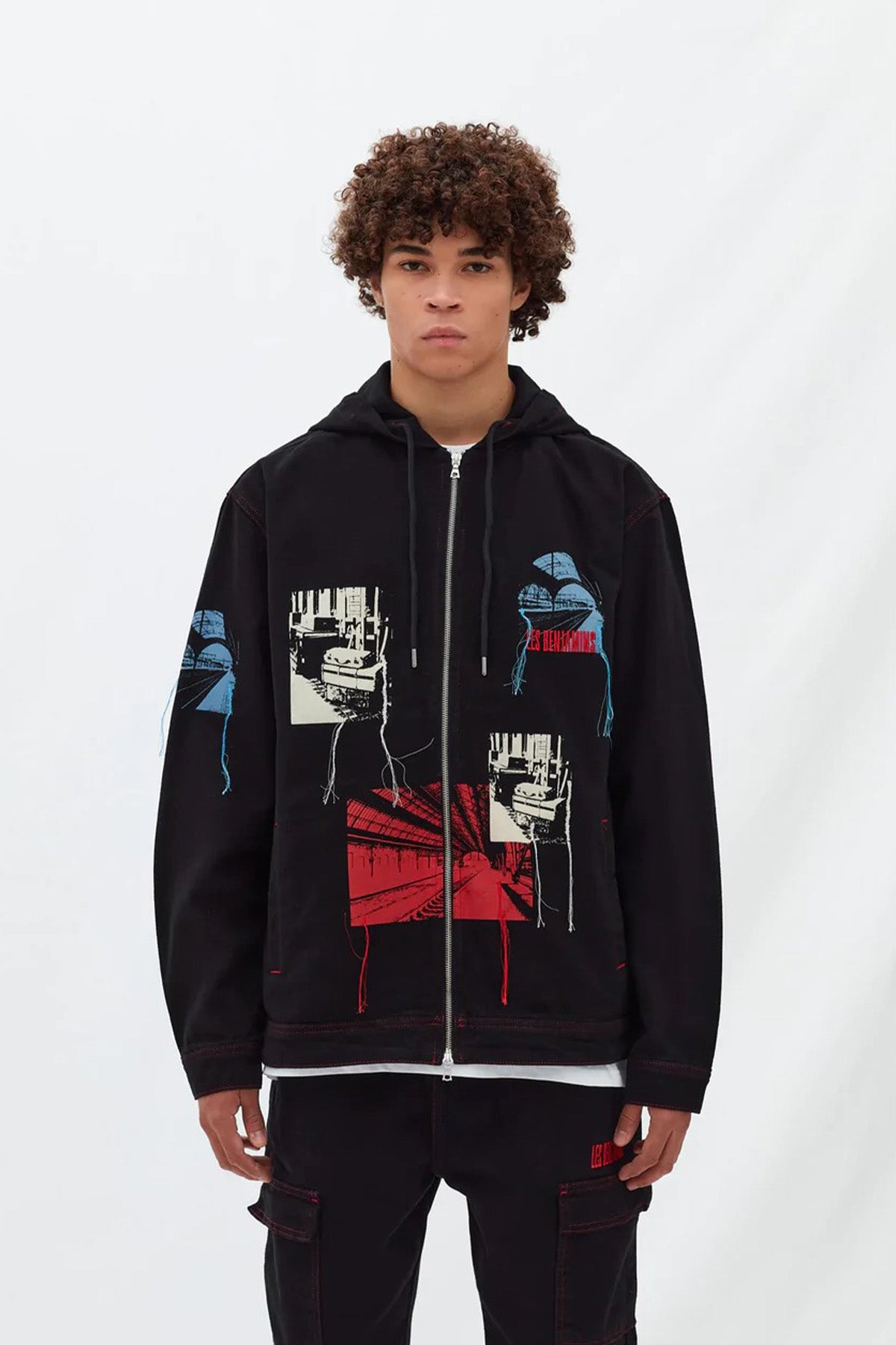 Les Benjamins Logolu Kapüşonlu Geniş Kesim Ceket-Libas Trendy Fashion Store