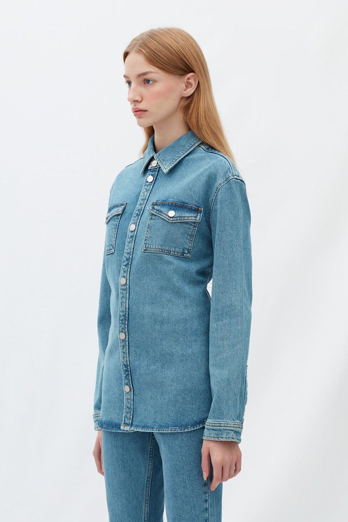 Les Benjamins Logolu Denim Gömlek-Libas Trendy Fashion Store