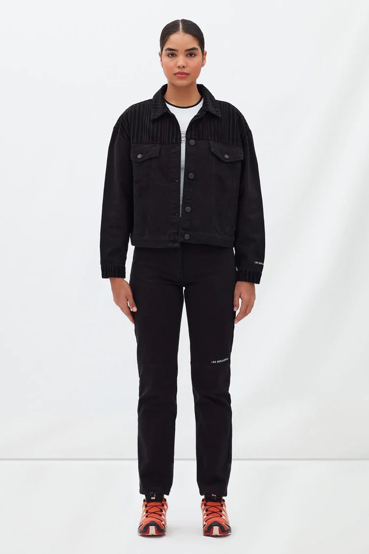 Les Benjamins Fitilli Kadife Detaylı Denim Ceket-Libas Trendy Fashion Store