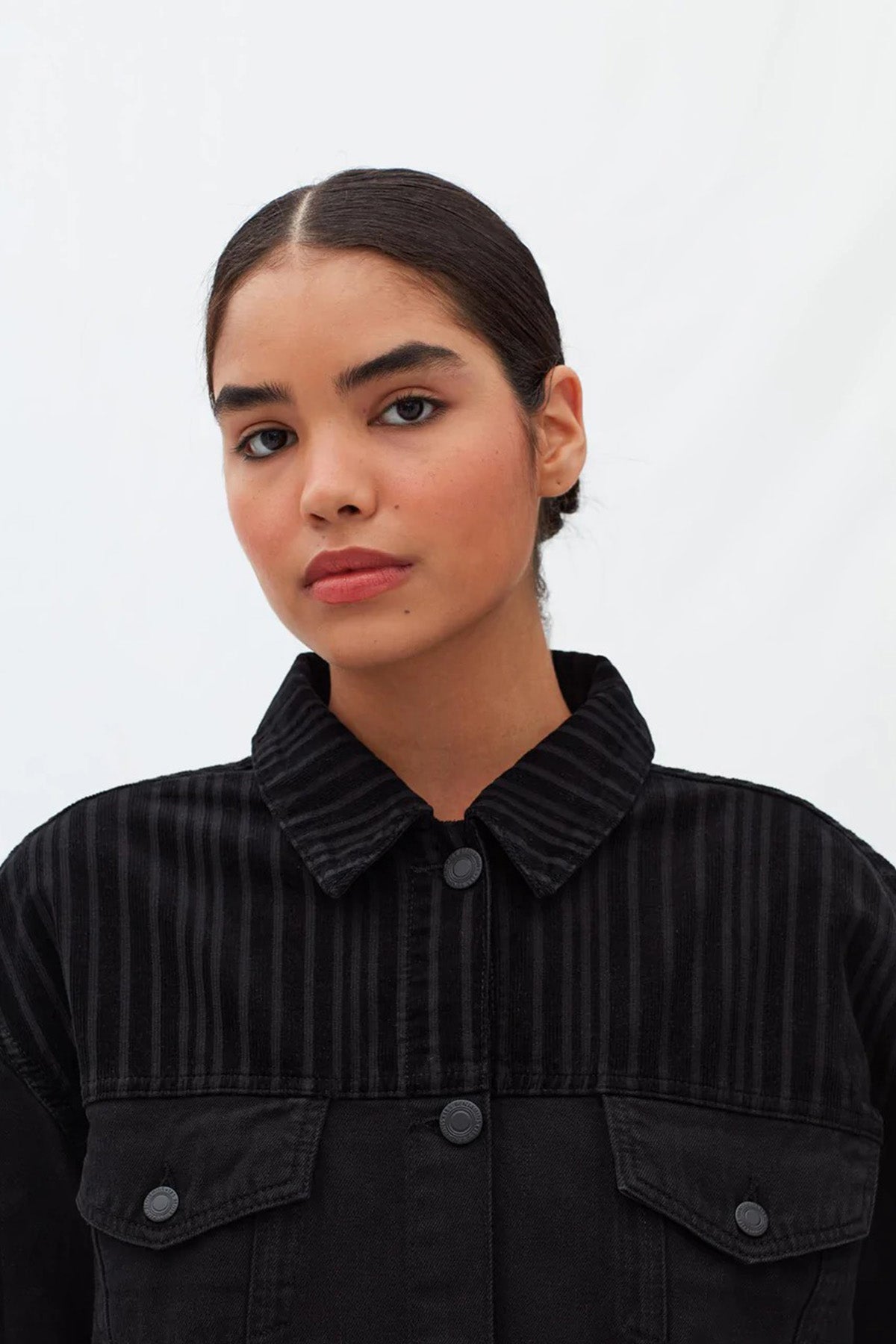 Les Benjamins Fitilli Kadife Detaylı Denim Ceket-Libas Trendy Fashion Store