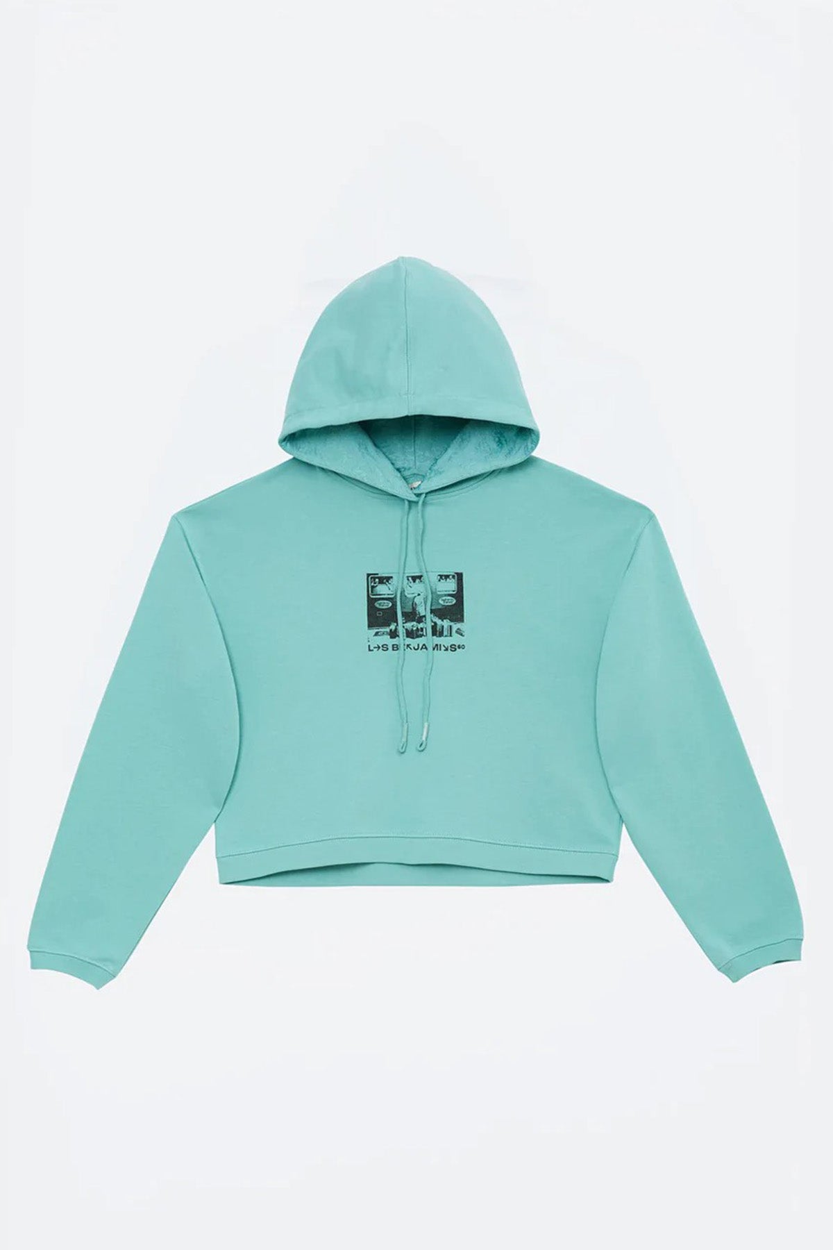 Les Benjamins Logolu Kapüşonlu Crop Sweatshirt-Libas Trendy Fashion Store