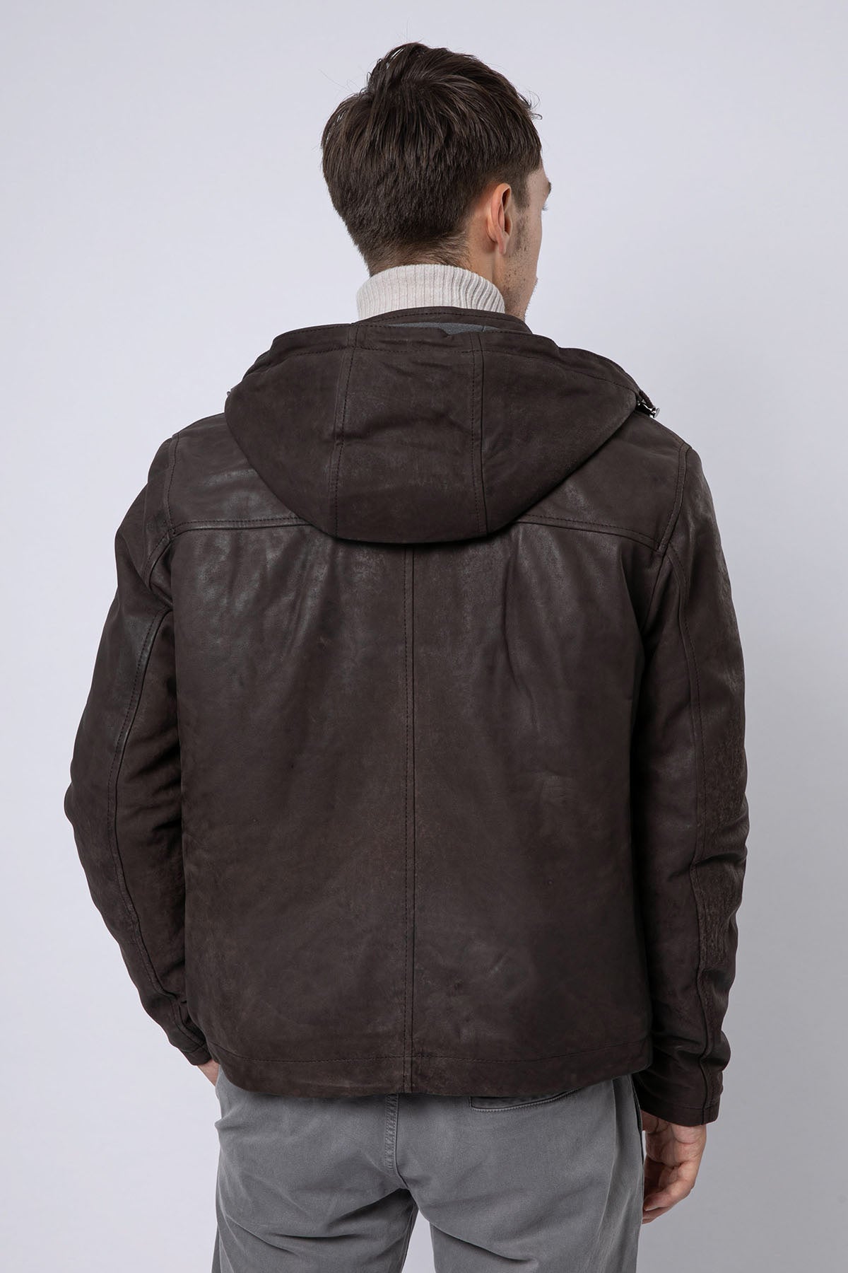 Fradi Dirk Kapüşonlu Deri Mont-Libas Trendy Fashion Store