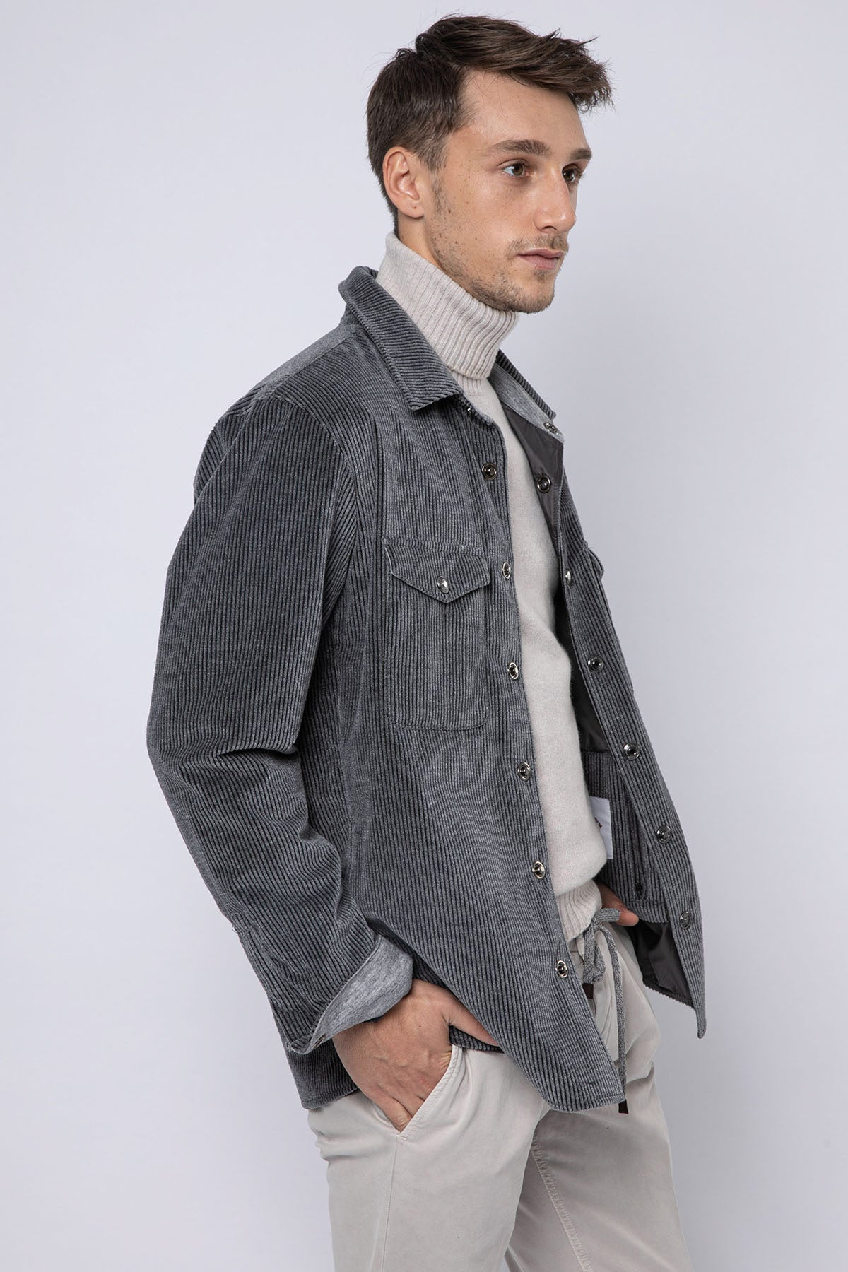 Fradi Martin Fitilli Kadife Yün Gömlek Ceket-Libas Trendy Fashion Store