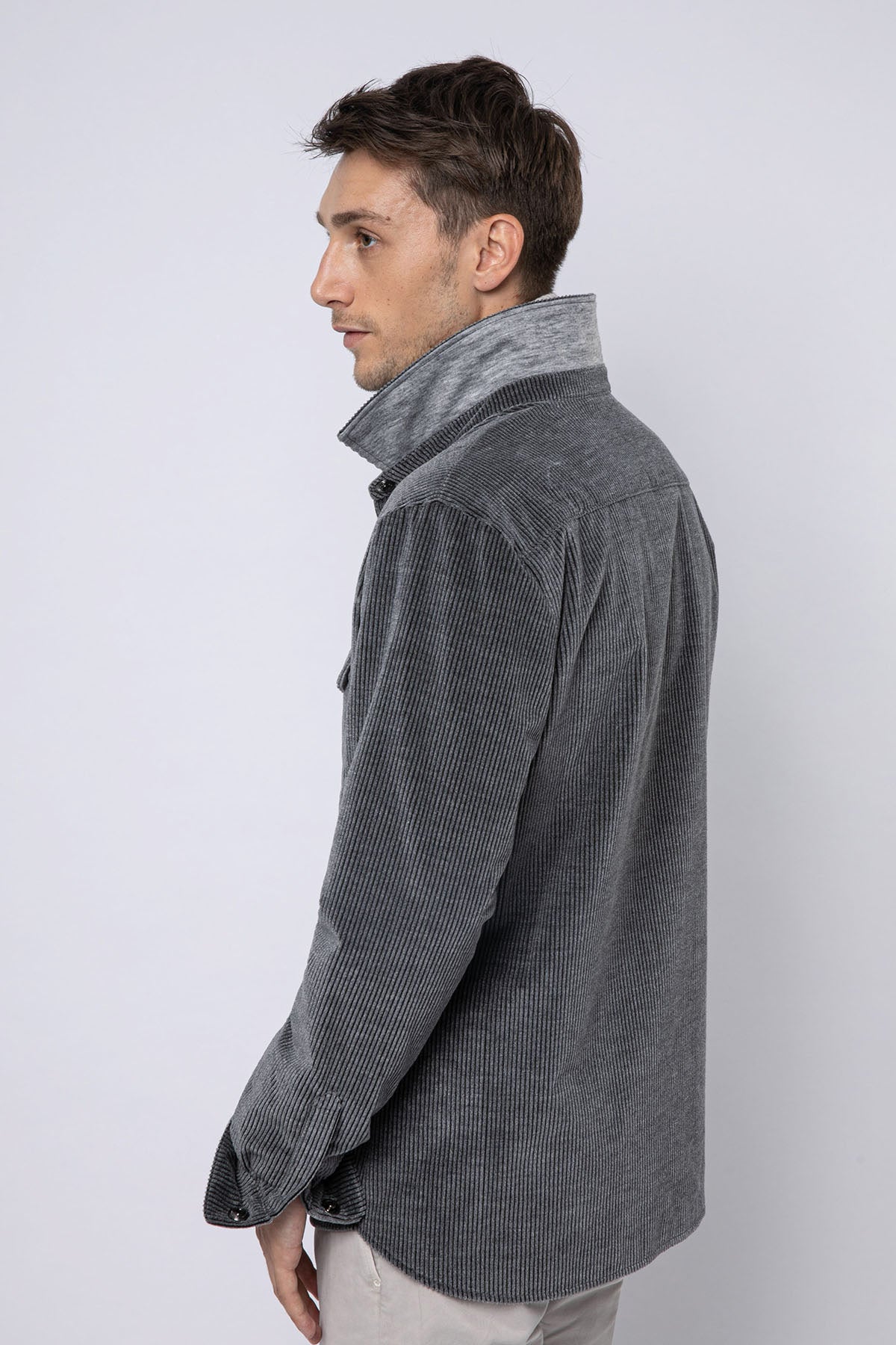 Fradi Martin Fitilli Kadife Yün Gömlek Ceket-Libas Trendy Fashion Store