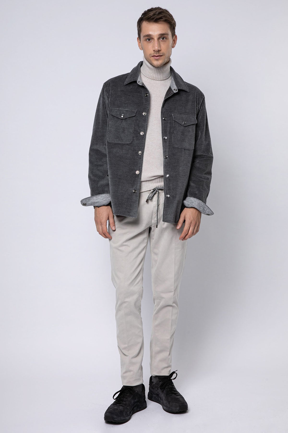 Fradi Martin Fitilli Kadife Yün Gömlek Ceket-Libas Trendy Fashion Store