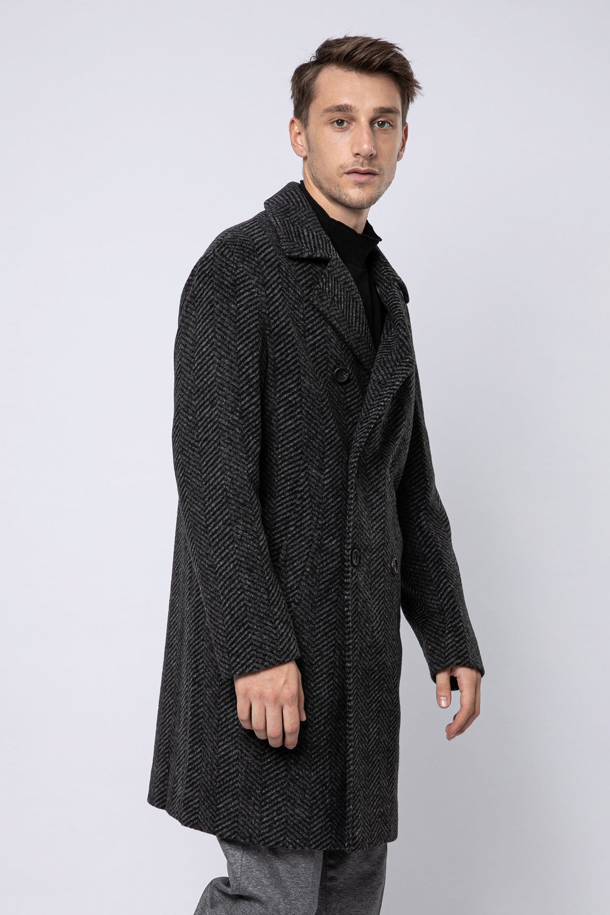 Fradi Shaw Balıksırtı Kruvaze Palto-Libas Trendy Fashion Store