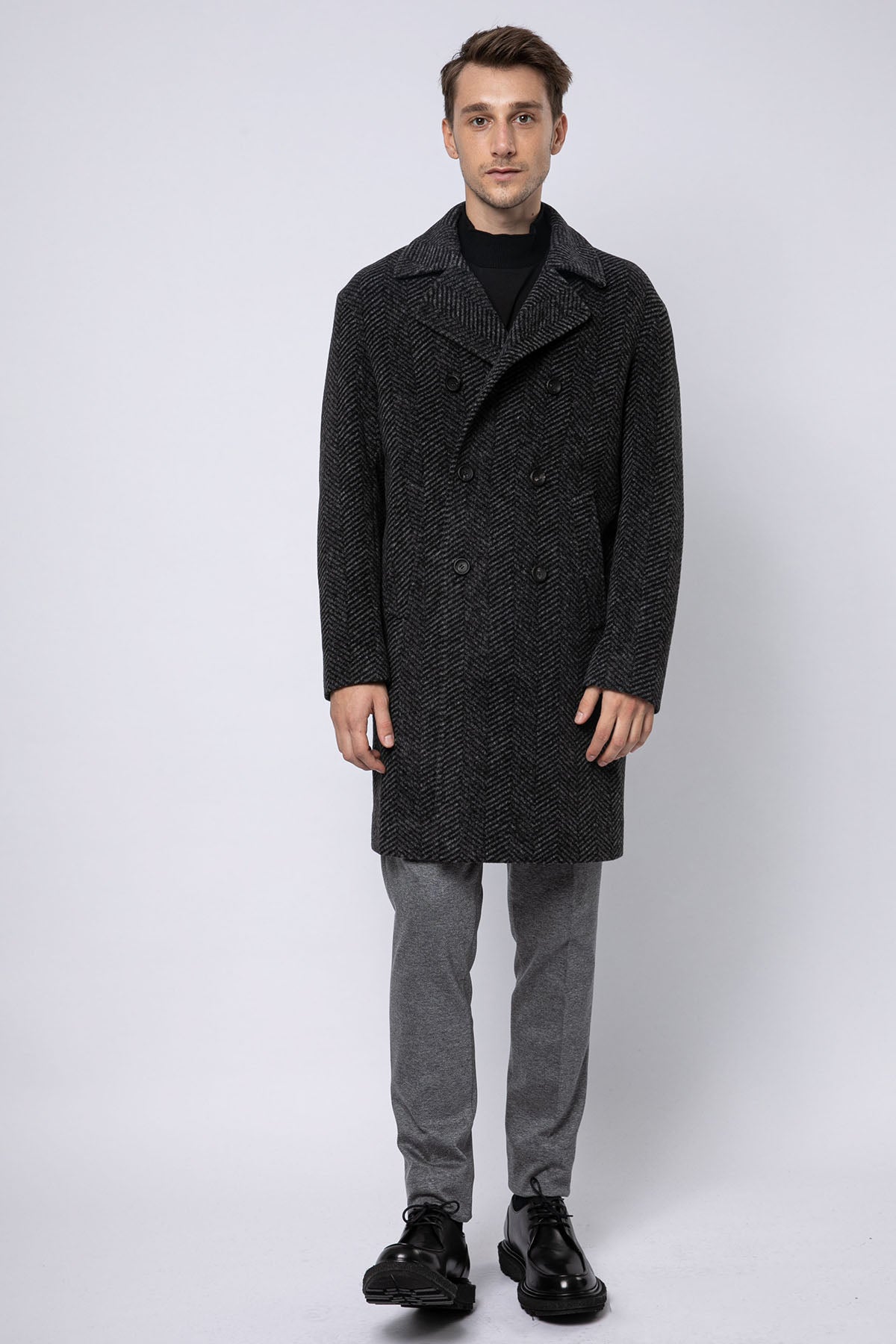 Fradi Shaw Balıksırtı Kruvaze Palto-Libas Trendy Fashion Store