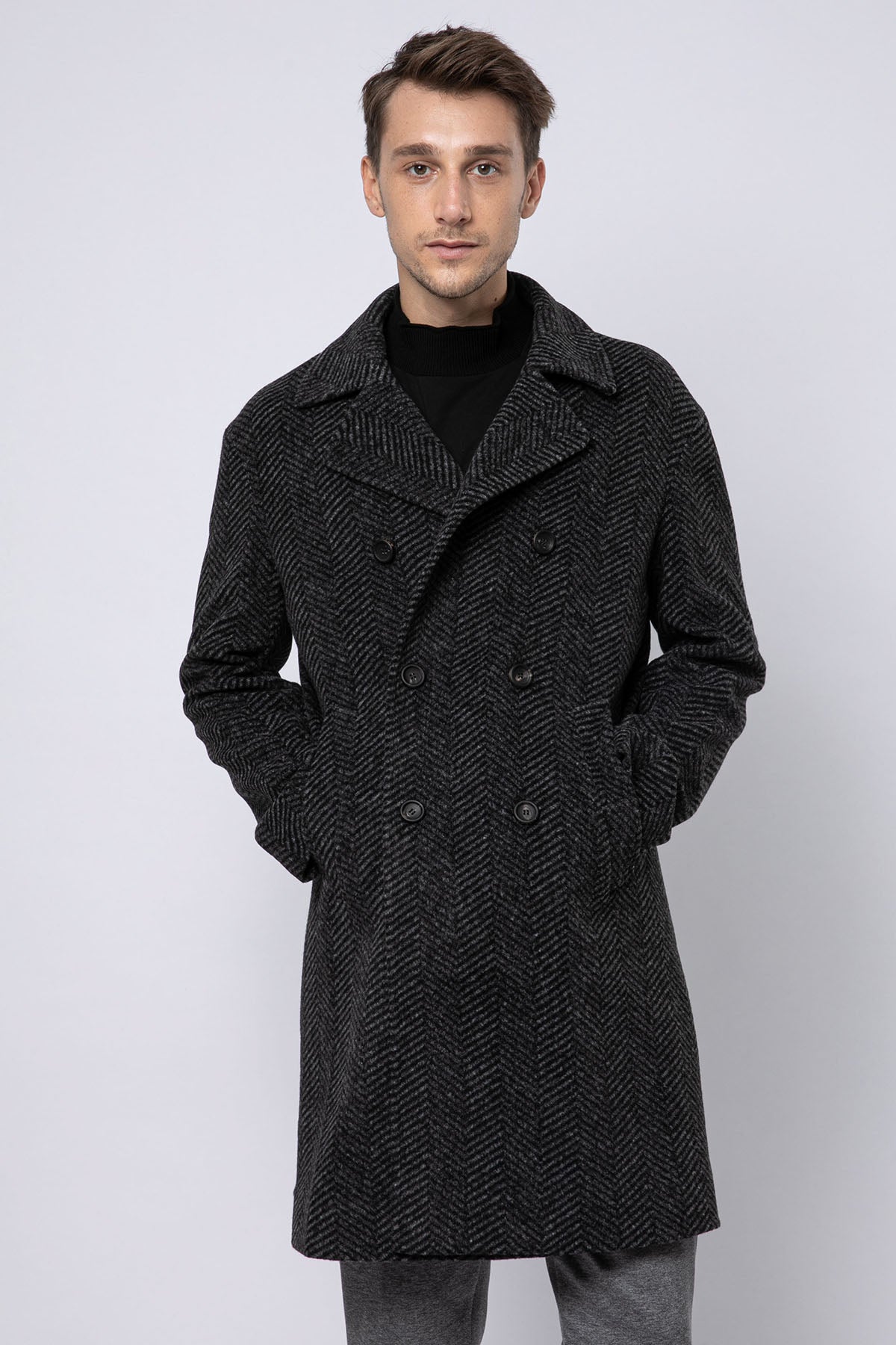 Fradi Shaw Balıksırtı Kruvaze Palto-Libas Trendy Fashion Store