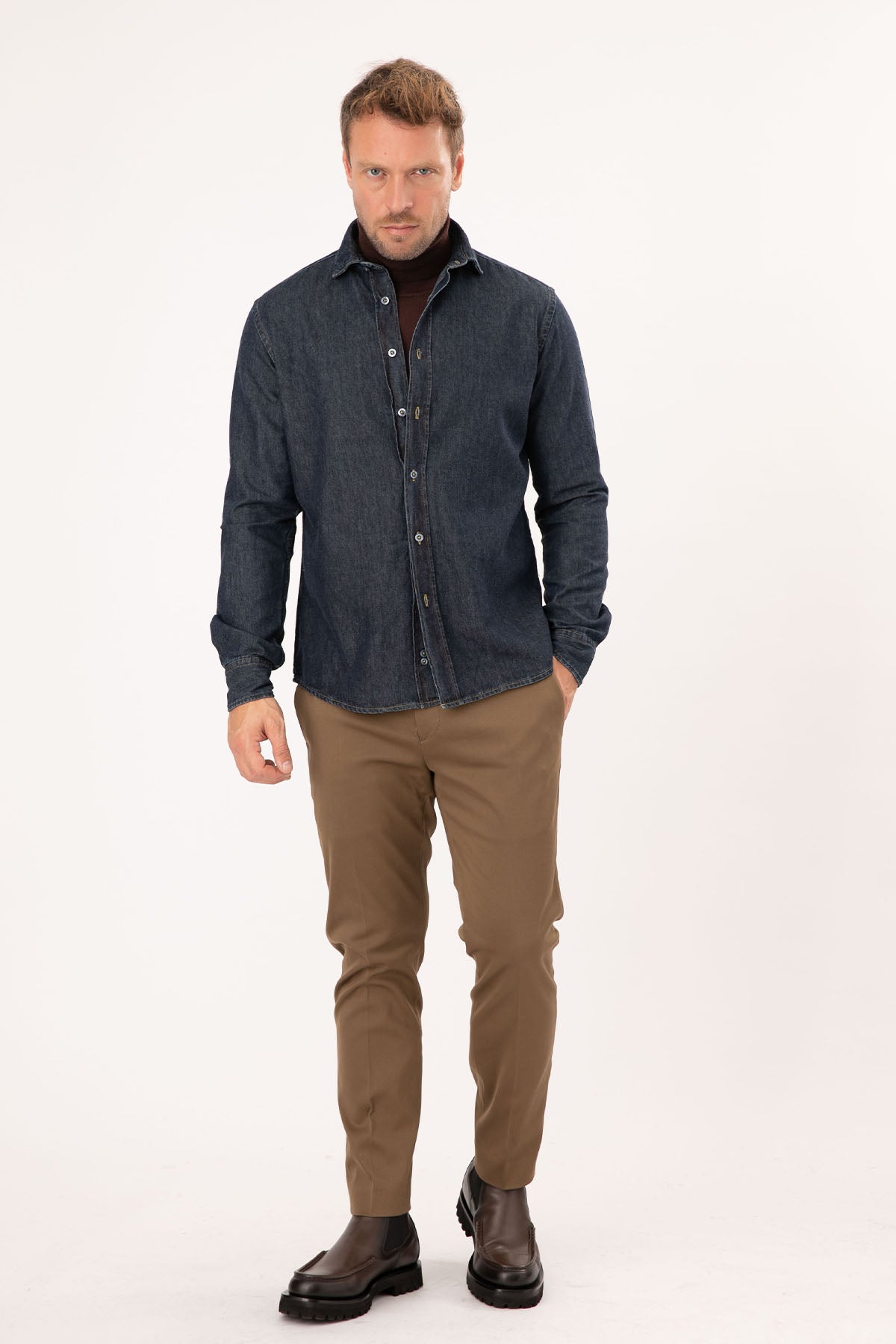 Fradi İpekli Denim Gömlek-Libas Trendy Fashion Store