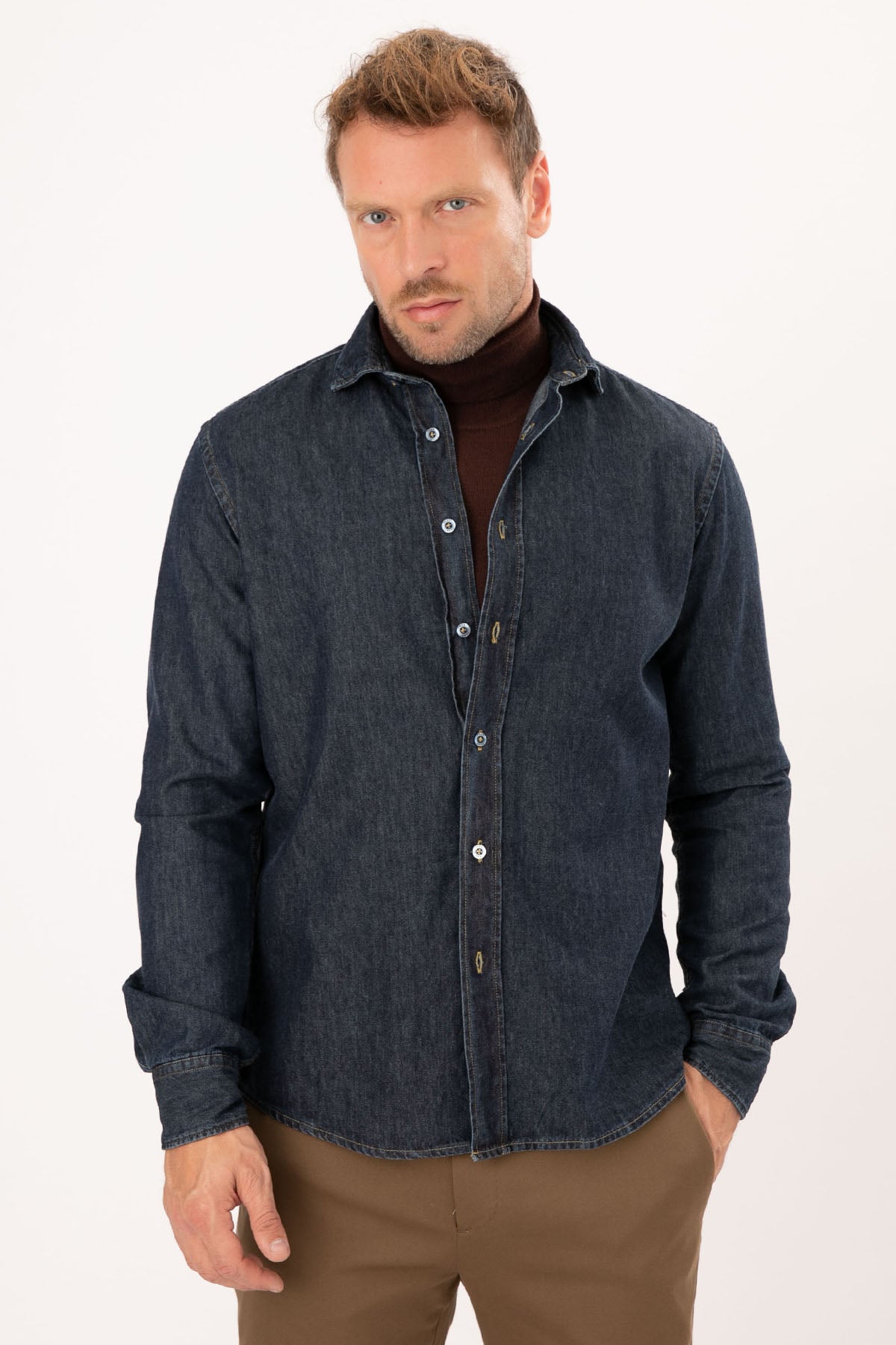 Fradi İpekli Denim Gömlek-Libas Trendy Fashion Store