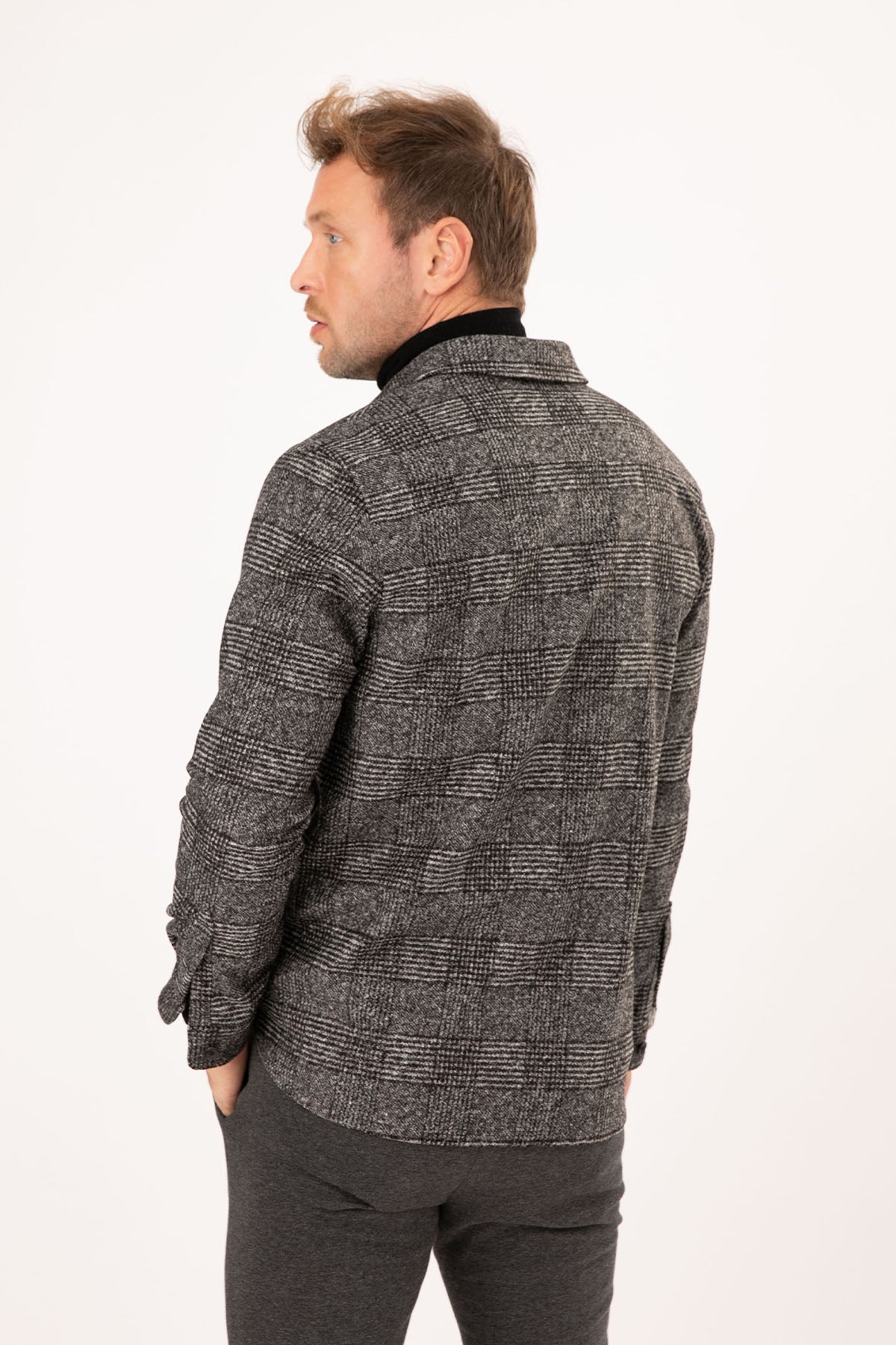 Fradi Homer Ekose Desenli Yün Gömlek Ceket-Libas Trendy Fashion Store