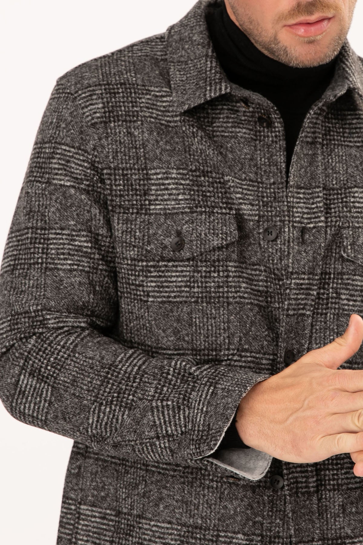 Fradi Homer Ekose Desenli Yün Gömlek Ceket-Libas Trendy Fashion Store