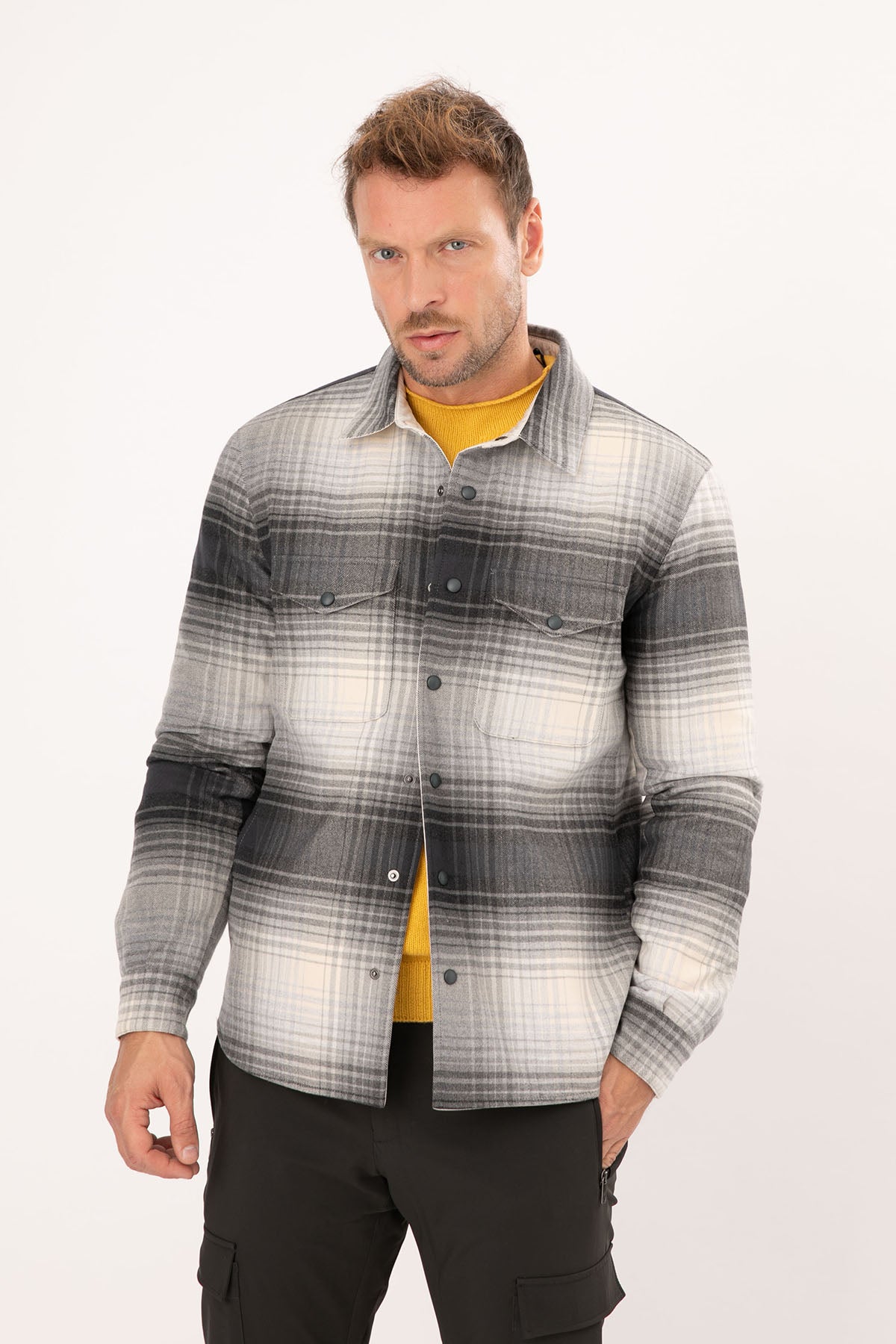 Fradi Hugh Çift Taraflı Ekose Desenli Gömlek Ceket-Libas Trendy Fashion Store