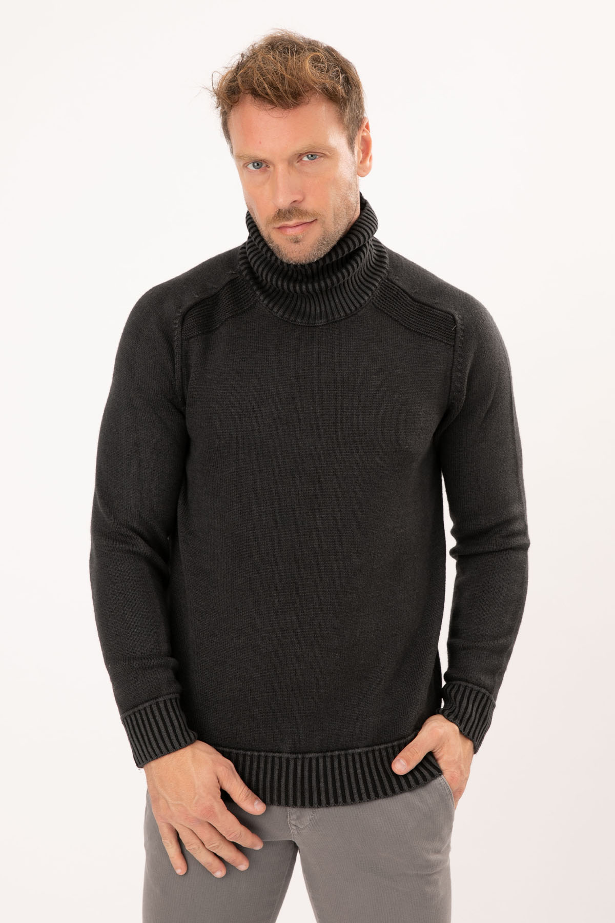 Fradi Balıkçı Yaka Örgü Yün Triko-Libas Trendy Fashion Store