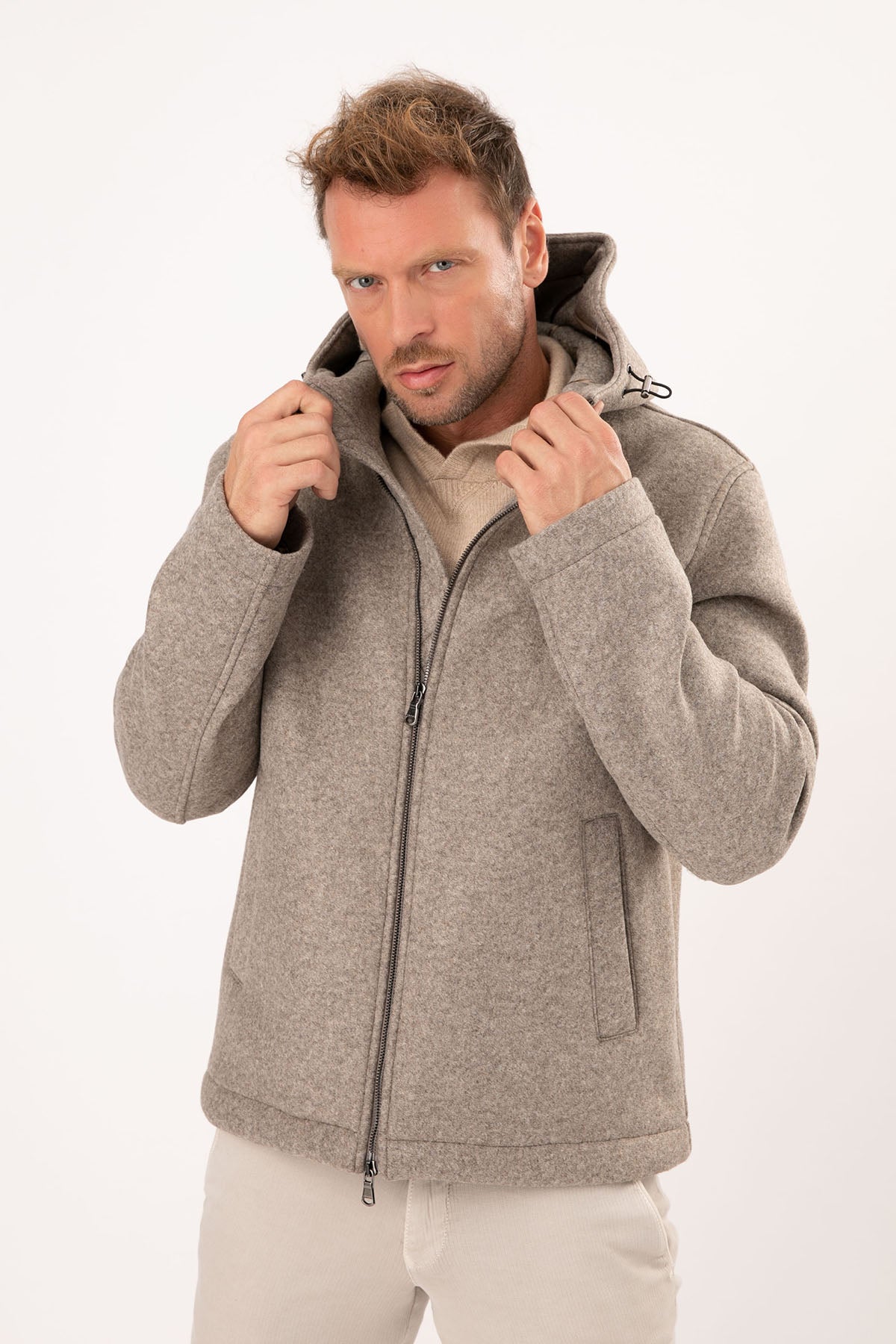 Fradi William Kapüşonlu Yün Kaban-Libas Trendy Fashion Store