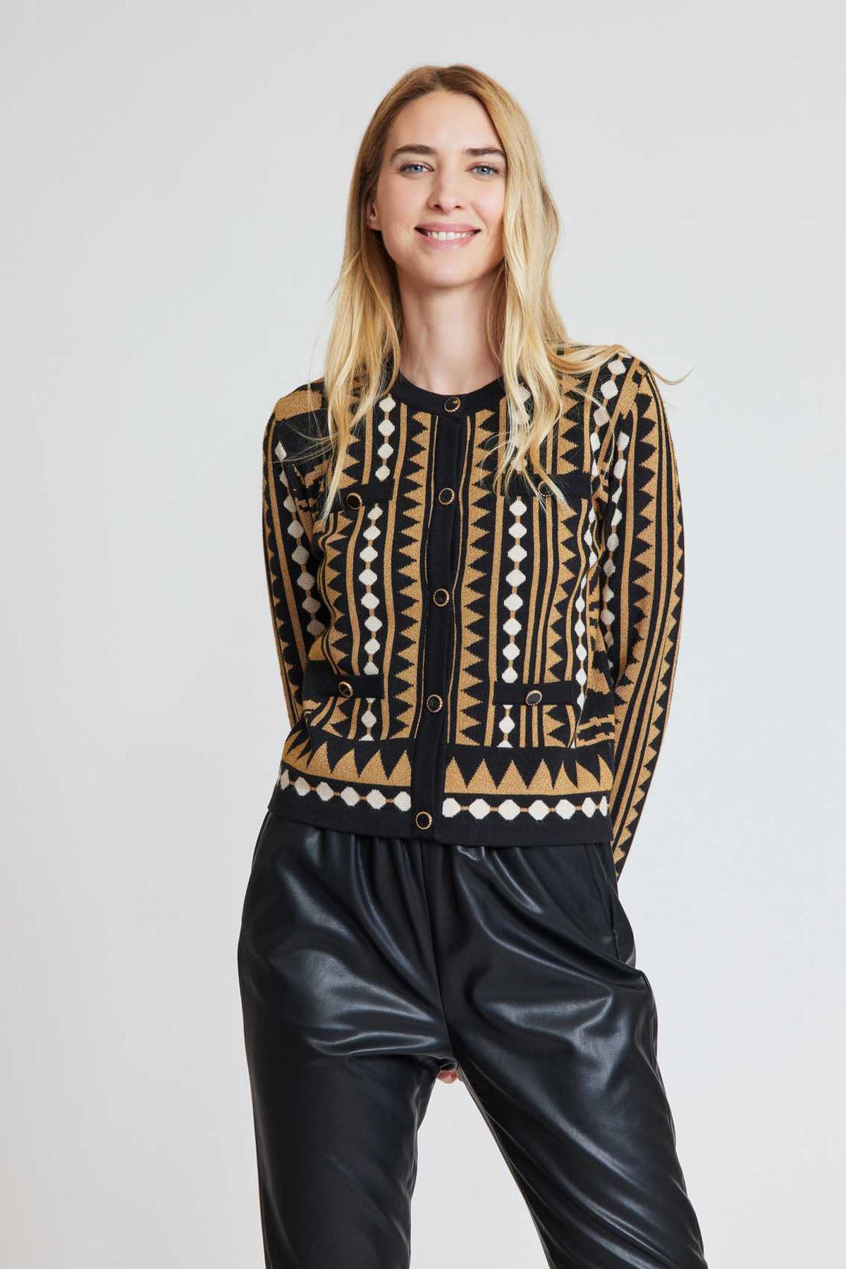 Rene Derhy Yuvarlak Yaka Triko Ceket-Libas Trendy Fashion Store