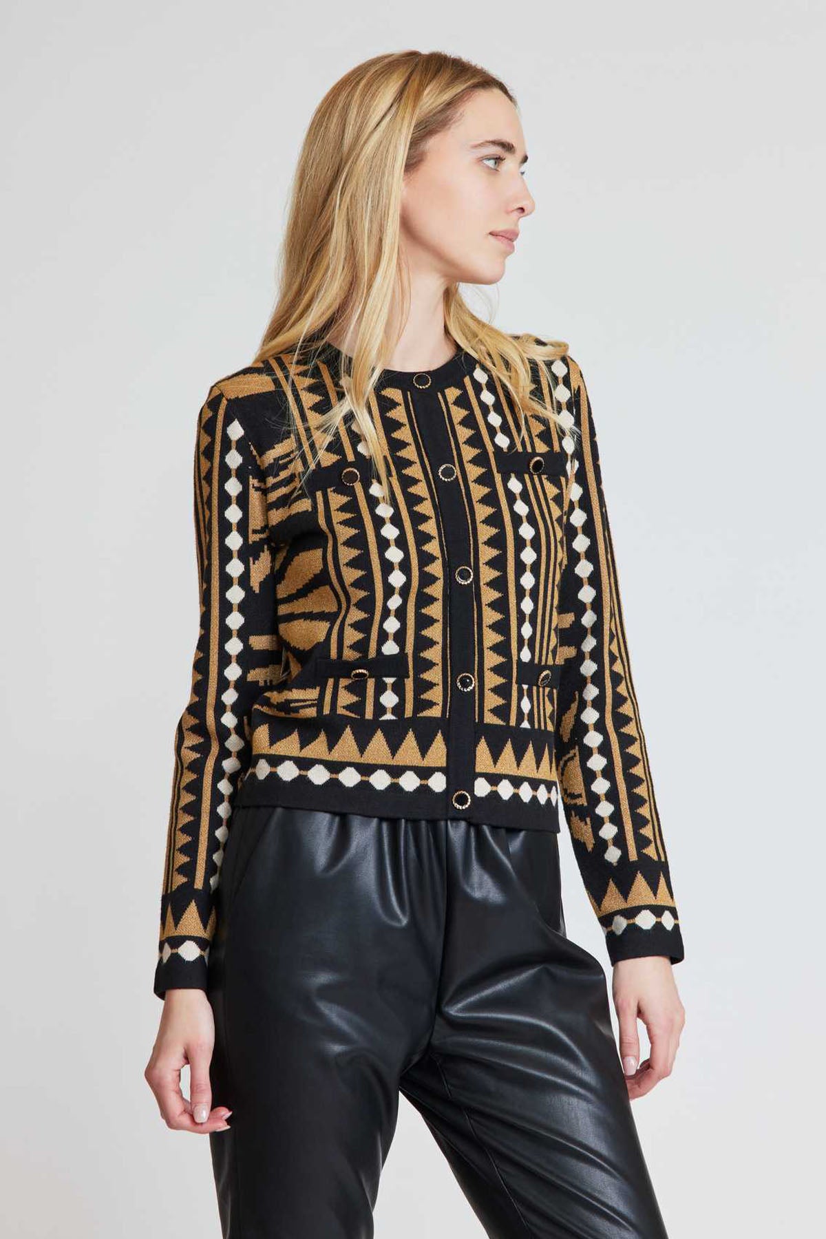 Rene Derhy Yuvarlak Yaka Triko Ceket-Libas Trendy Fashion Store