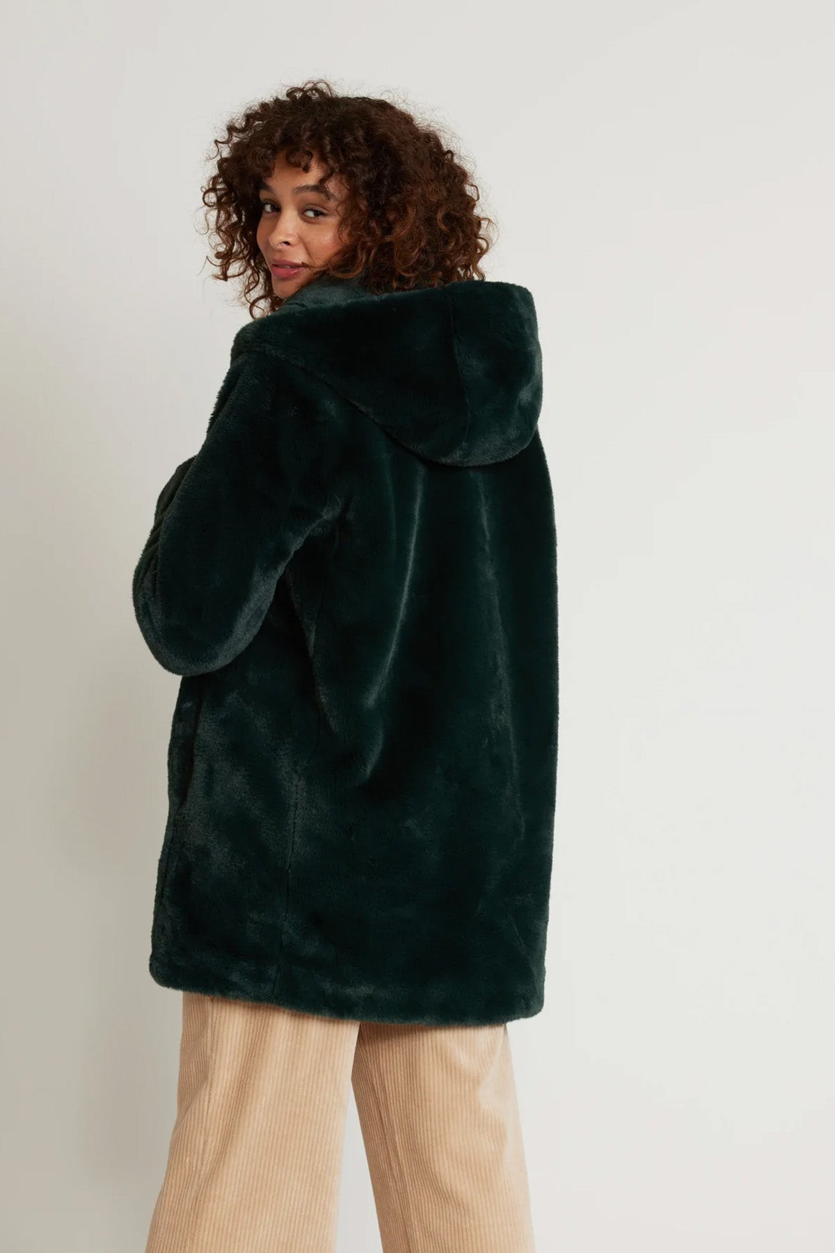 Rene Derhy Kapüşonlu Peluş Mont-Libas Trendy Fashion Store