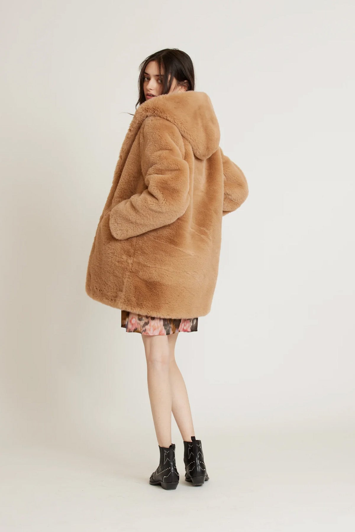 Rene Derhy Kapüşonlu Peluş Mont-Libas Trendy Fashion Store