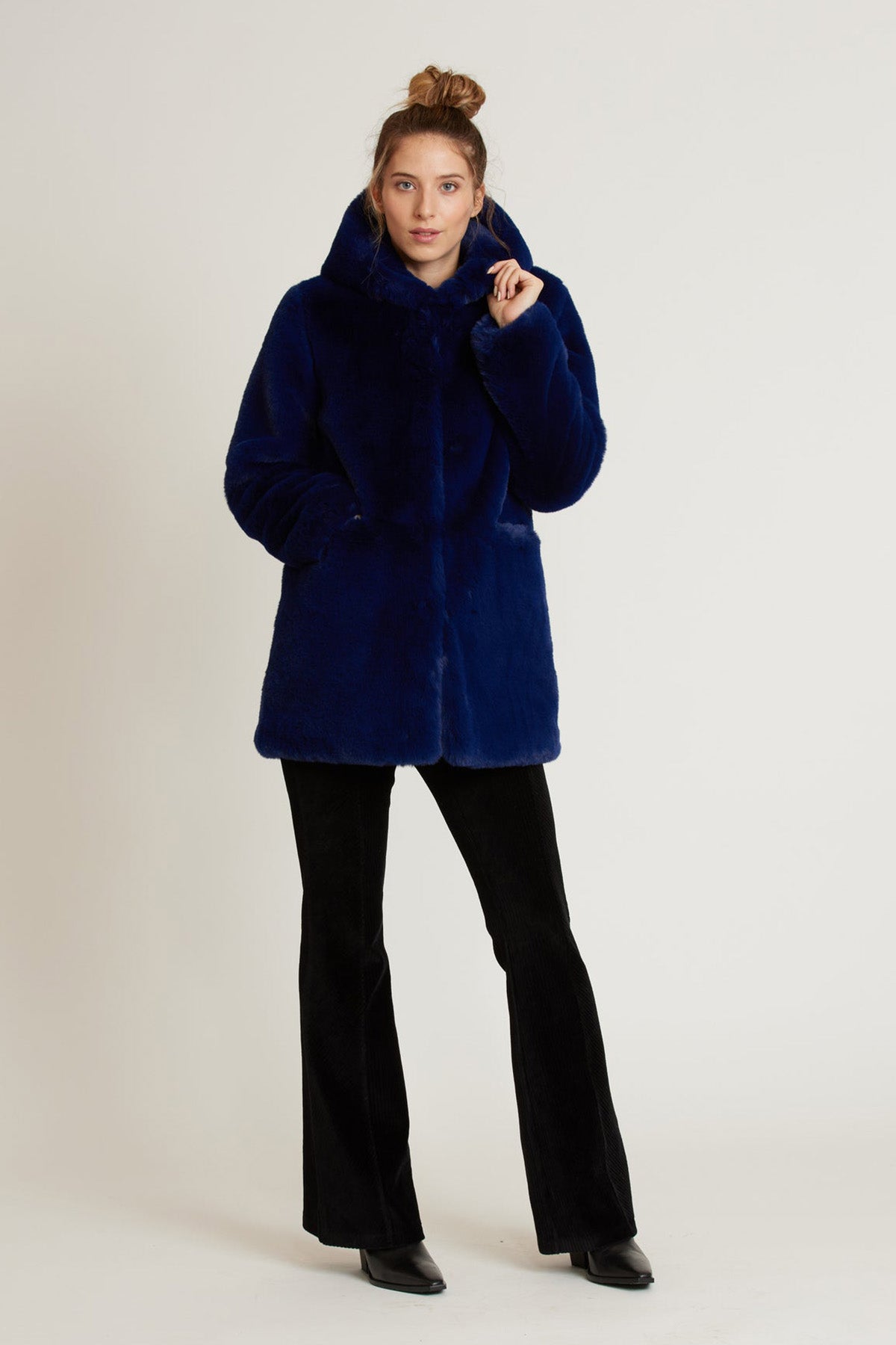 Rene Derhy Kapüşonlu Peluş Mont-Libas Trendy Fashion Store