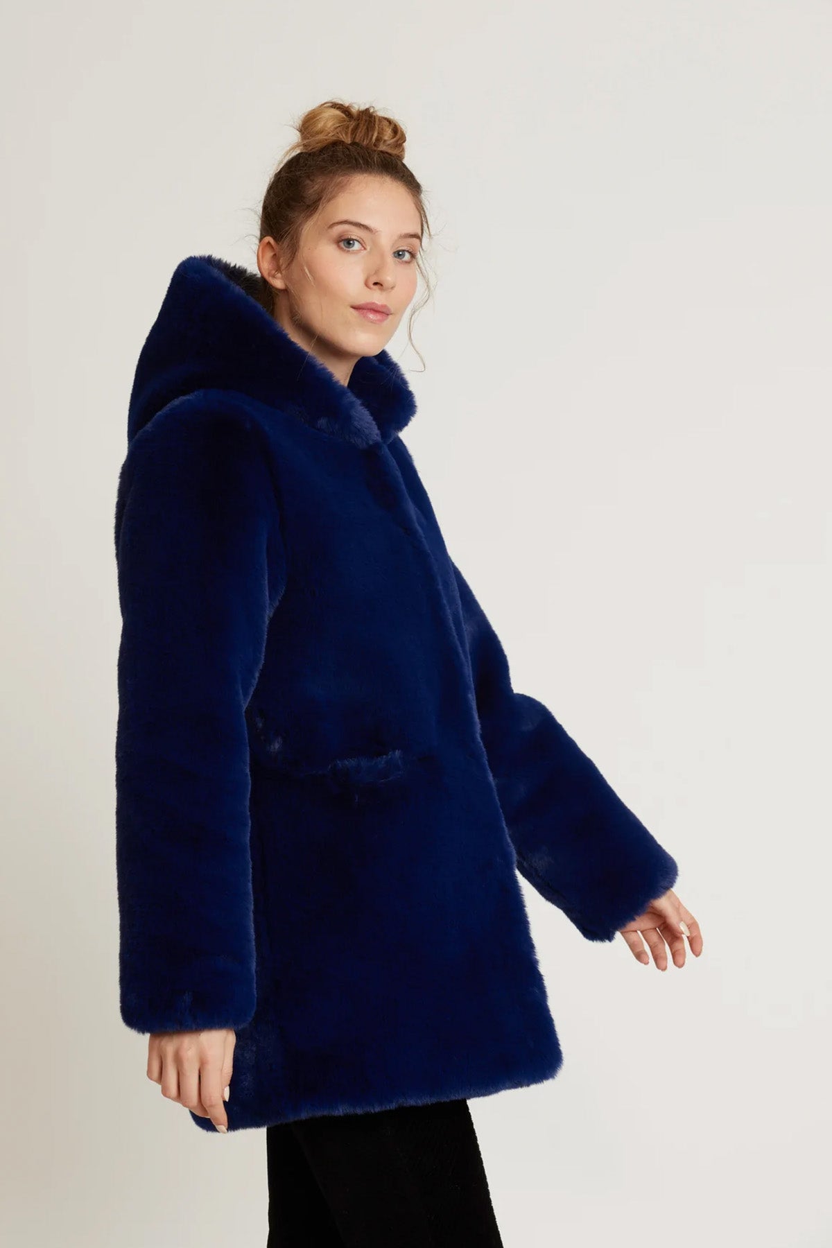 Rene Derhy Kapüşonlu Peluş Mont-Libas Trendy Fashion Store