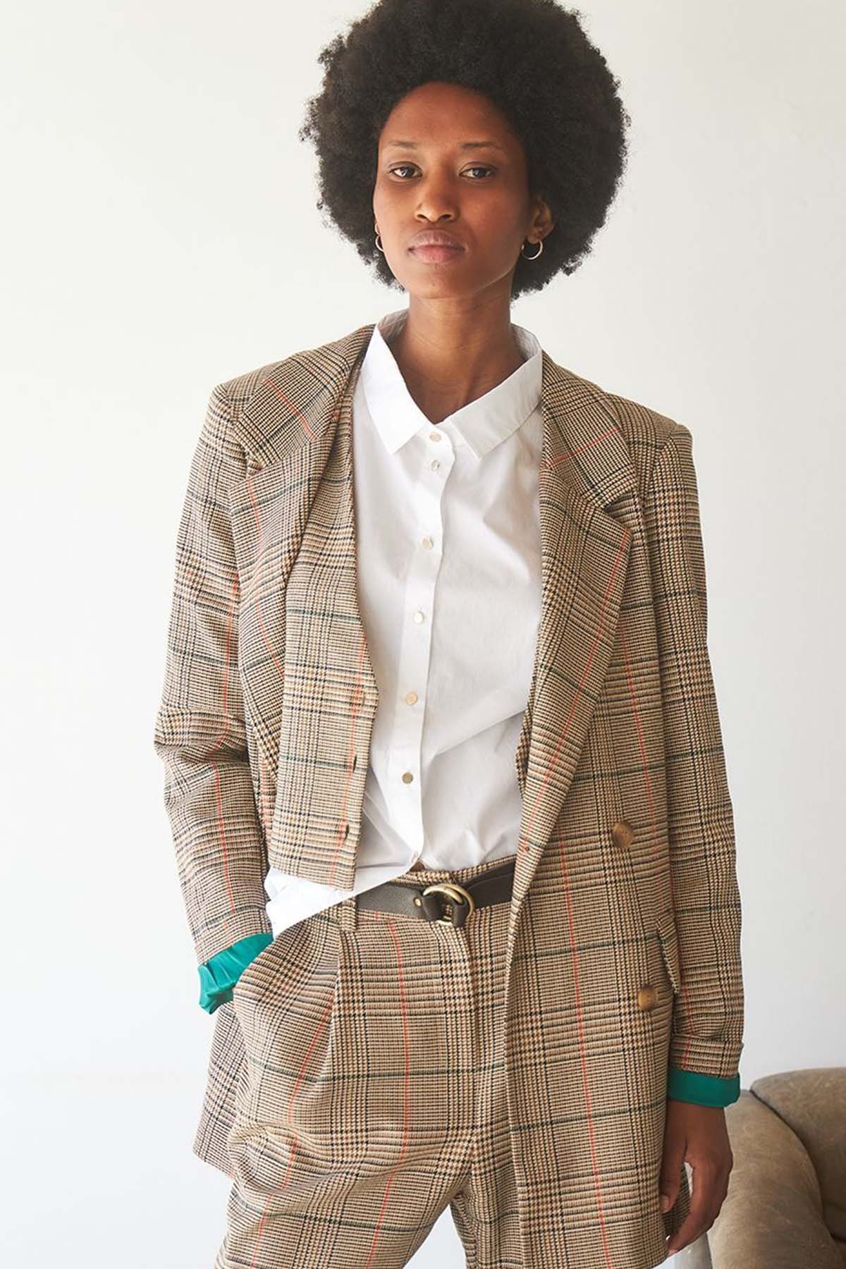 Bsb Ekoseli Kruvaze Takım Elbise-Libas Trendy Fashion Store