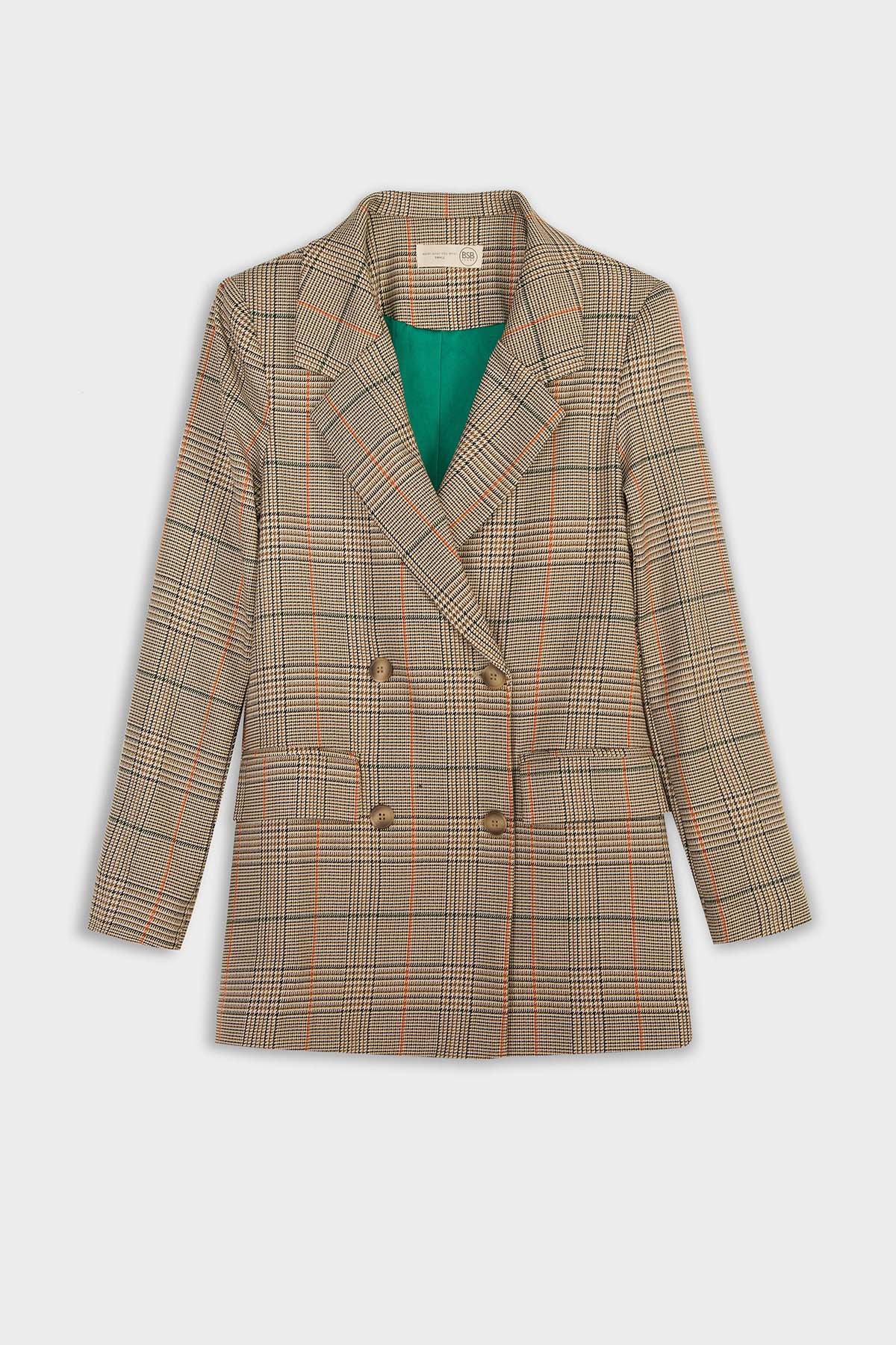 Bsb Ekoseli Kruvaze Takım Elbise-Libas Trendy Fashion Store