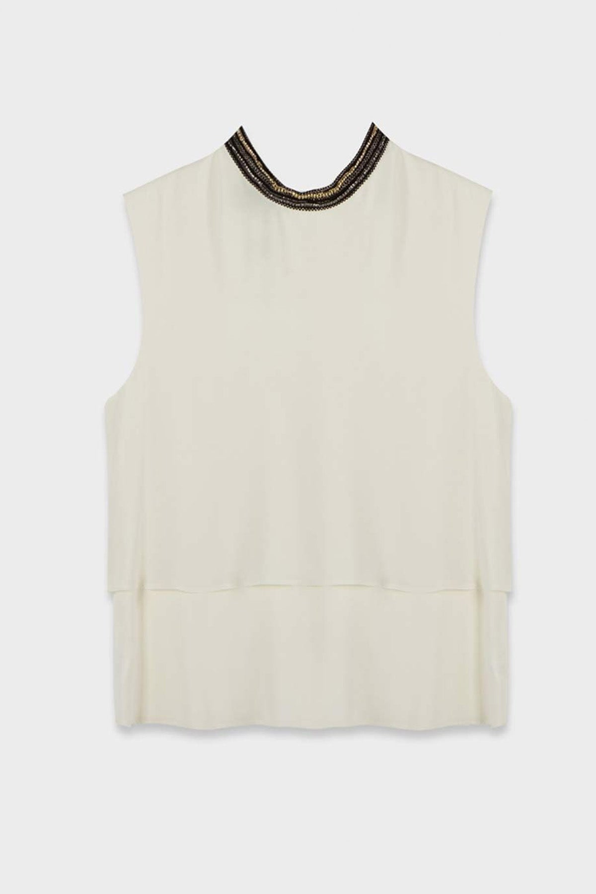 Bsb Yuvarlak Yaka Kolsuz Bluz-Libas Trendy Fashion Store