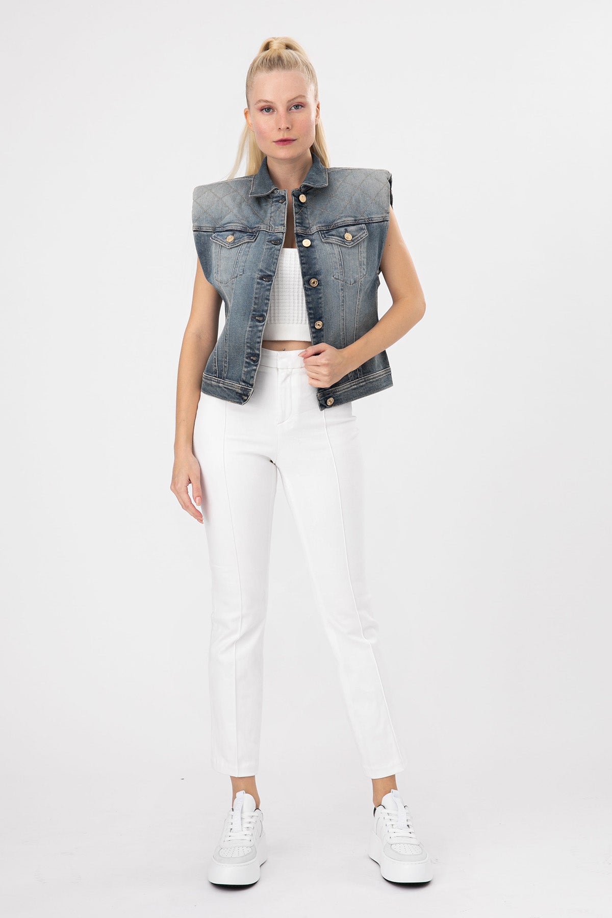 Lynne Örgü Crop Askılı Bluz-Libas Trendy Fashion Store