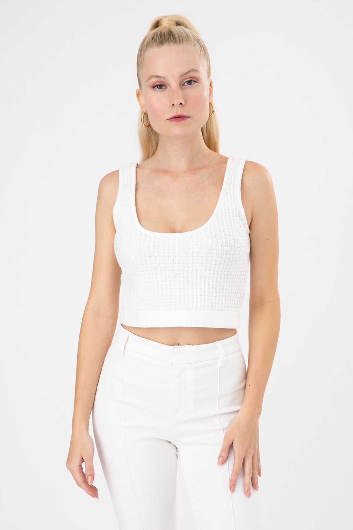 Lynne Örgü Crop Askılı Bluz-Libas Trendy Fashion Store