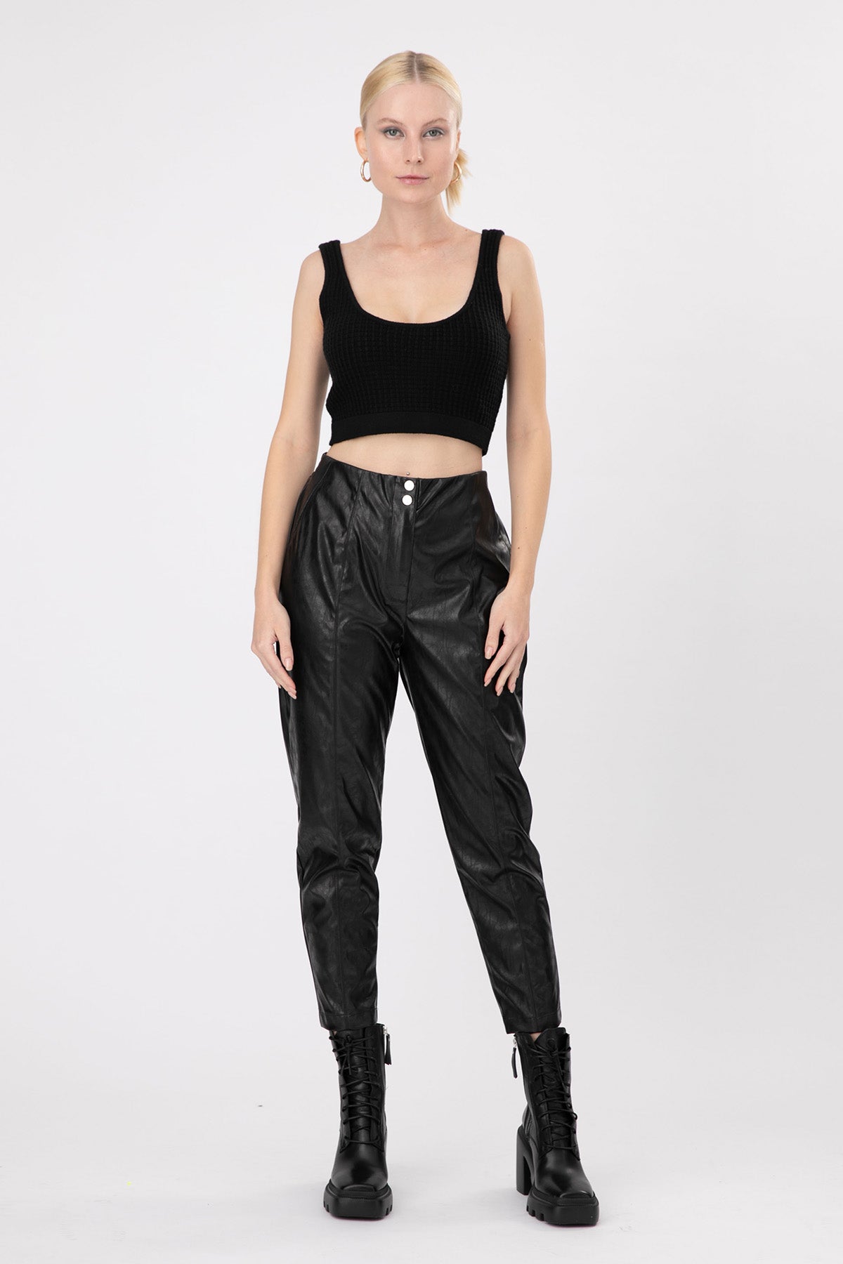Lynne Örgü Crop Askılı Bluz-Libas Trendy Fashion Store
