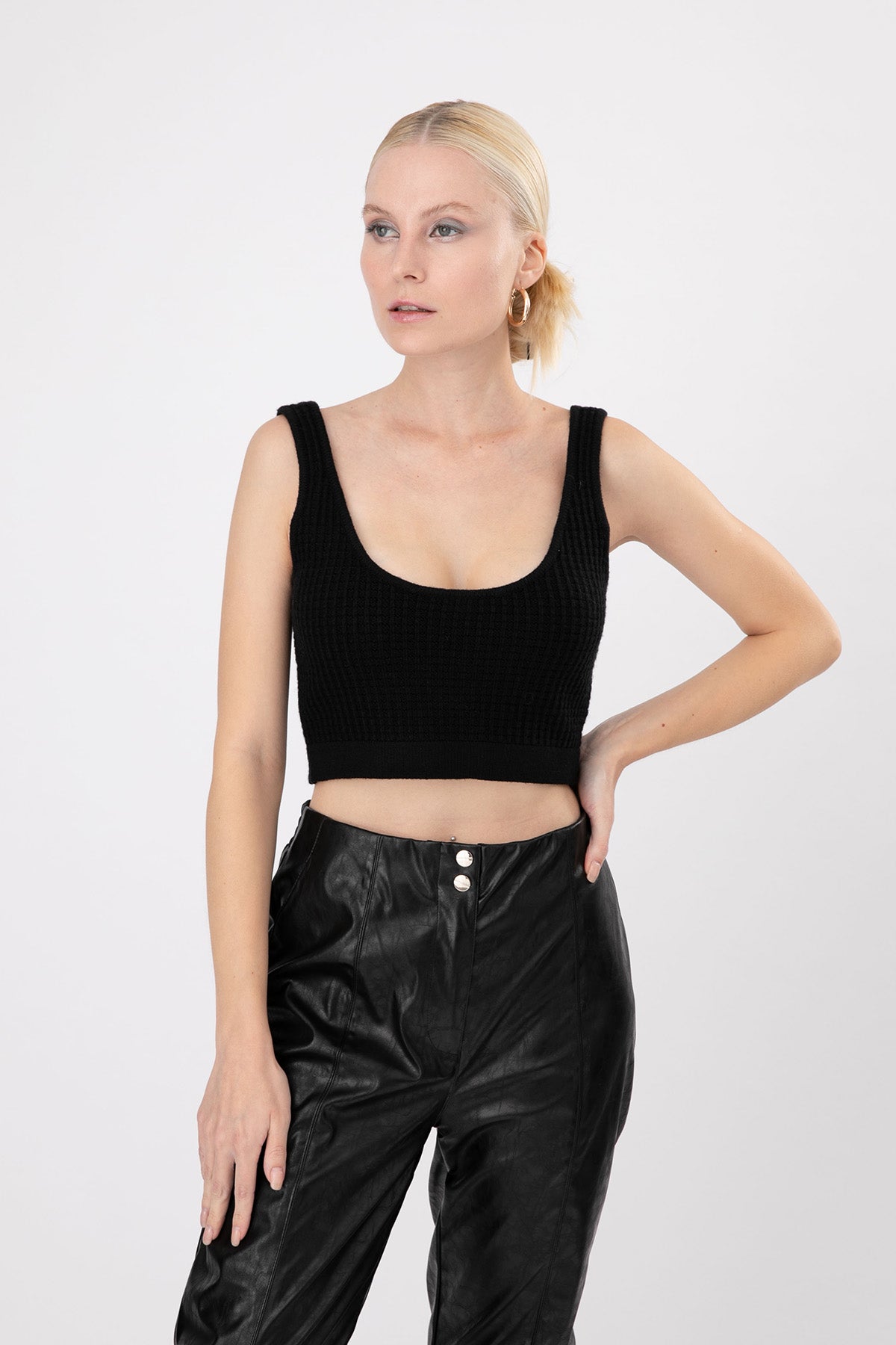 Lynne Örgü Crop Askılı Bluz-Libas Trendy Fashion Store