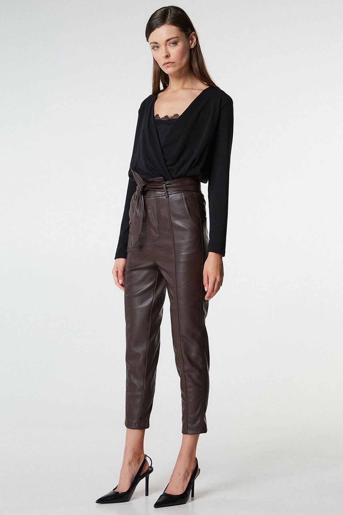 Bsb Kuşaklı Deri Pantolon-Libas Trendy Fashion Store
