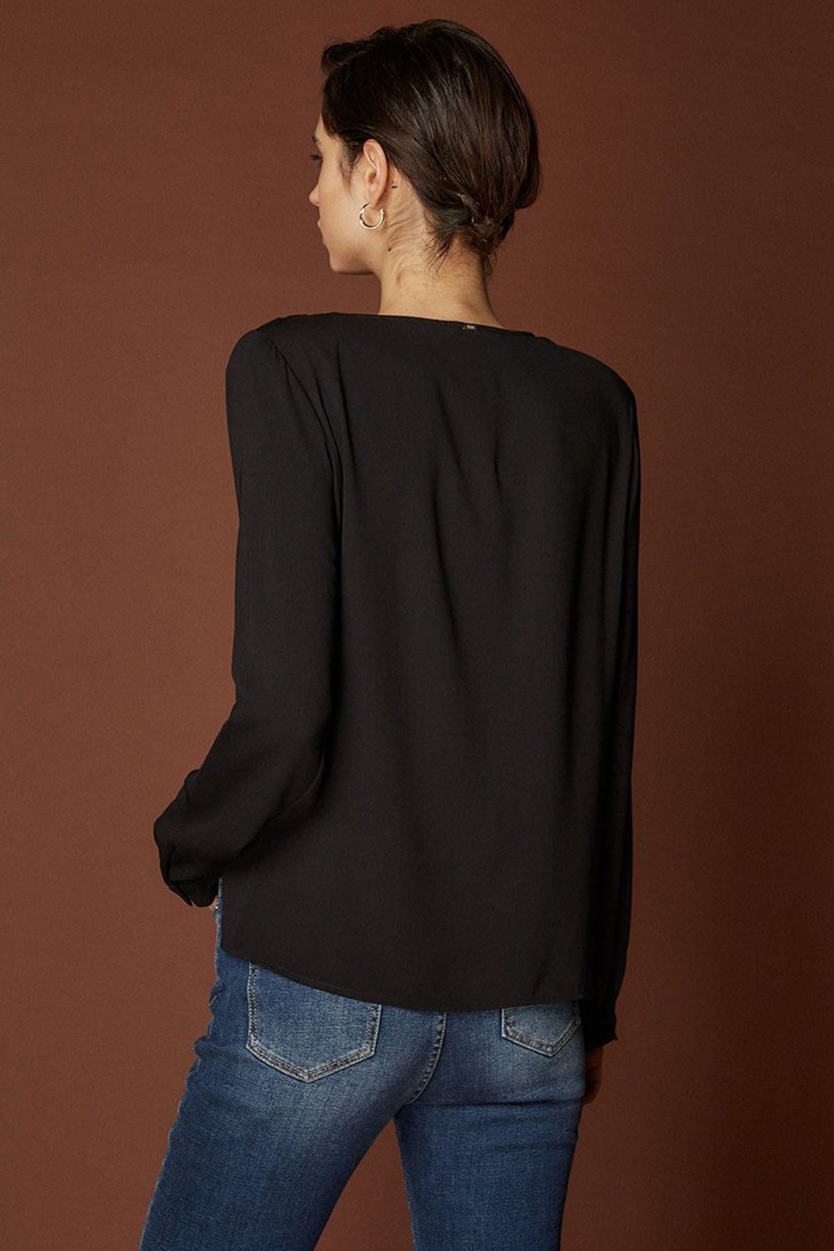 Bsb V Yaka Vatkalı Bluz-Libas Trendy Fashion Store