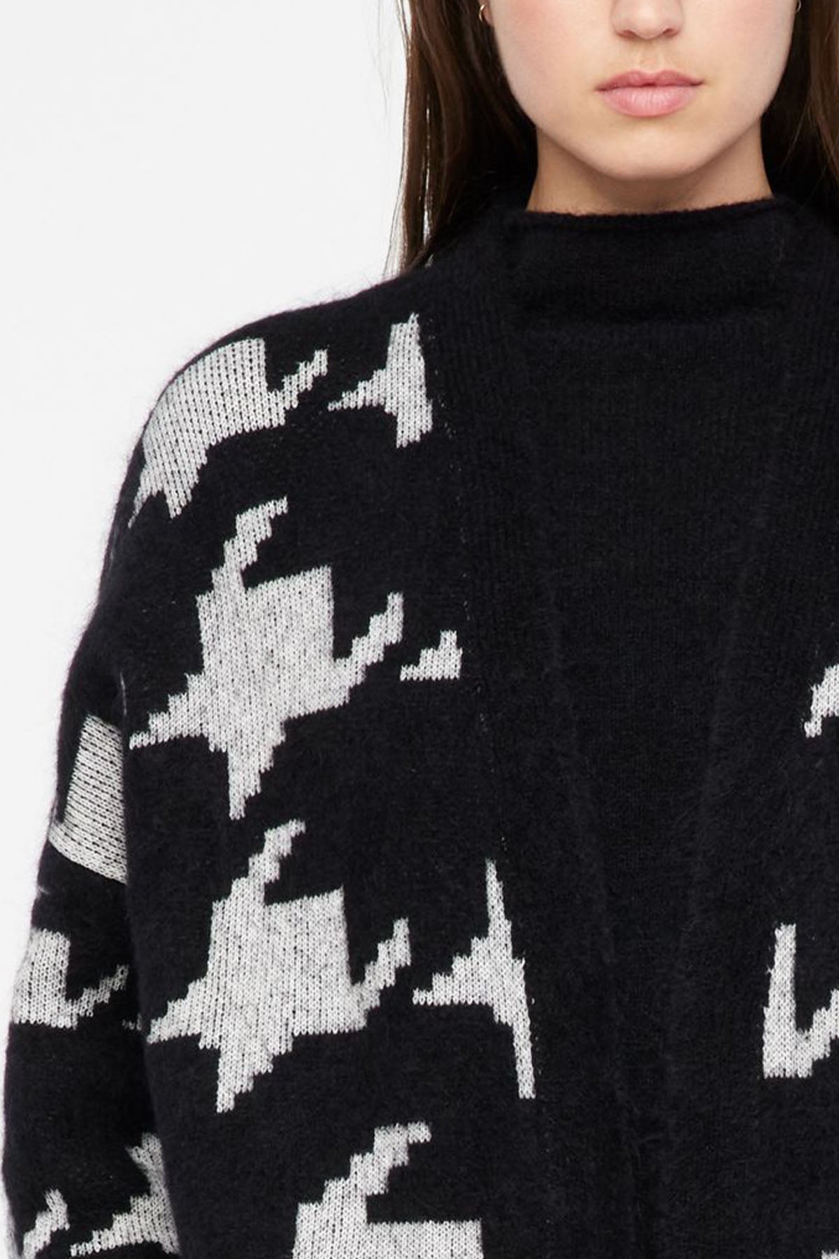 Sarah Pacini Kaz Ayağı Desenli Triko-Libas Trendy Fashion Store