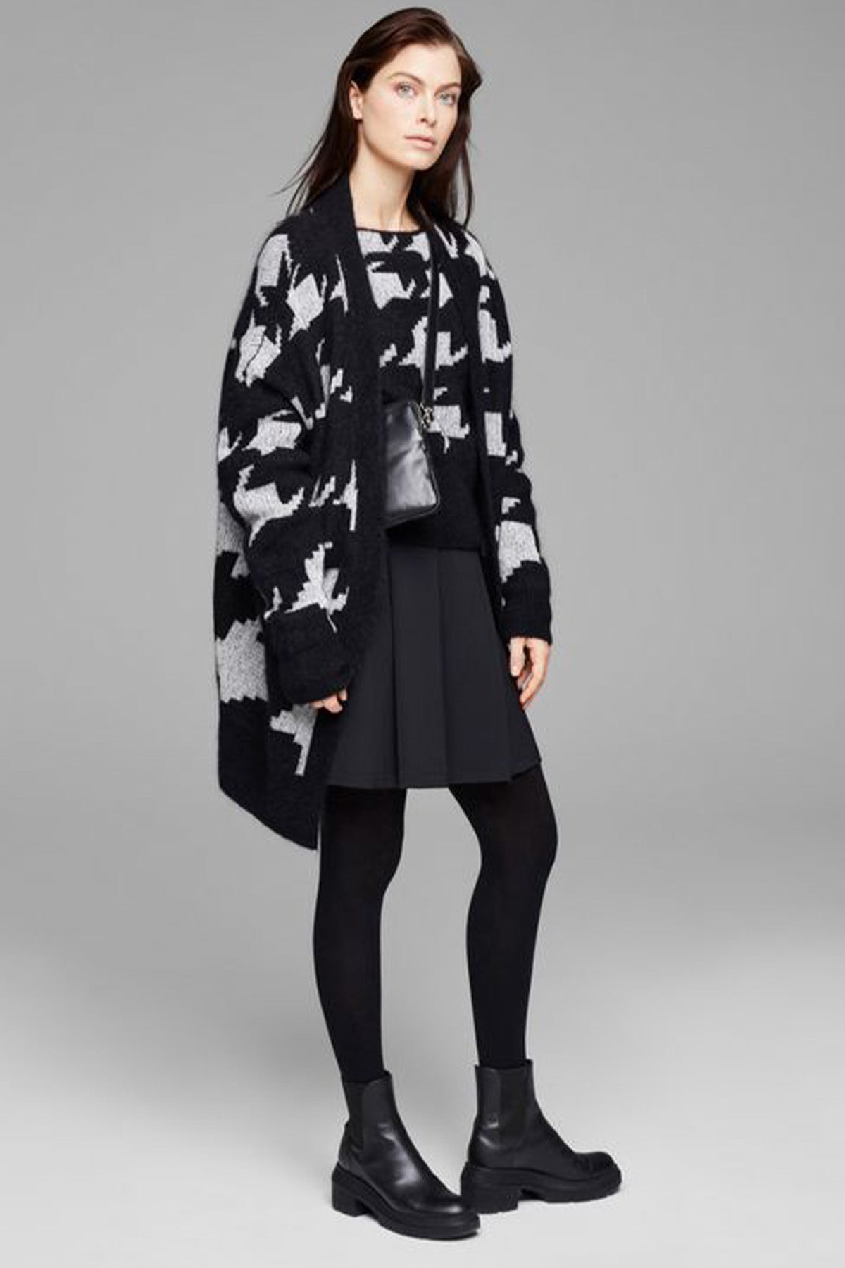 Sarah Pacini Kaz Ayağı Desenli Triko-Libas Trendy Fashion Store