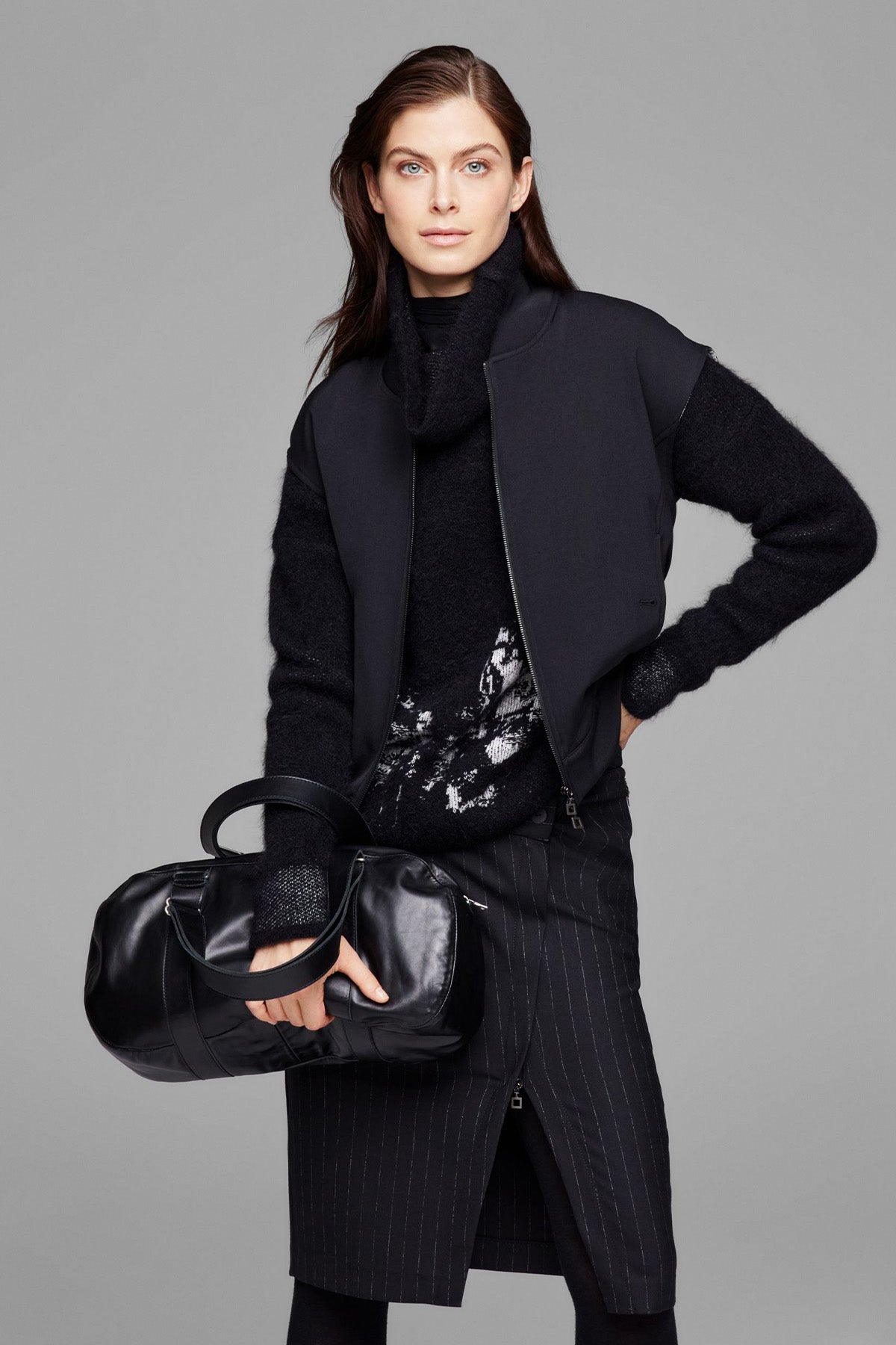 Sarah Pacini Çizgili Yün Etek-Libas Trendy Fashion Store