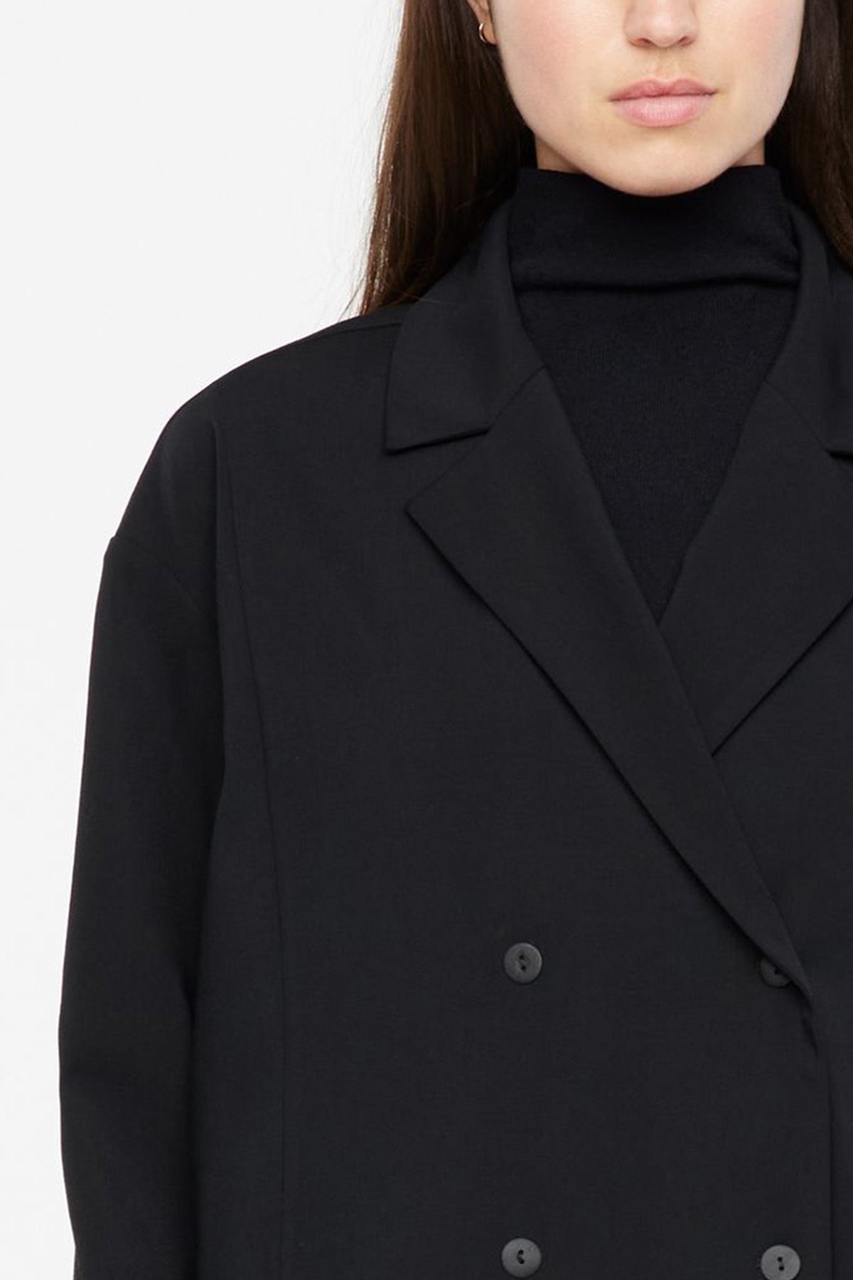 Sarah Pacini Fermuar Detaylı Kruvaze Yün Ceket-Libas Trendy Fashion Store