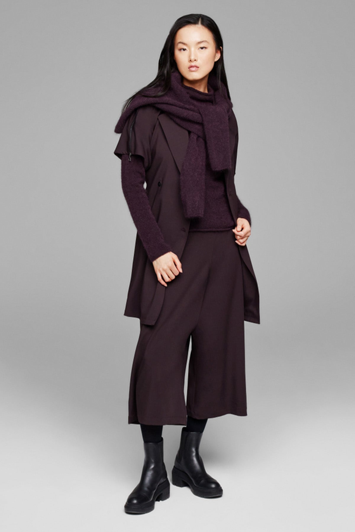 Sarah Pacini Fermuar Detaylı Crop Yün Pantolon-Libas Trendy Fashion Store