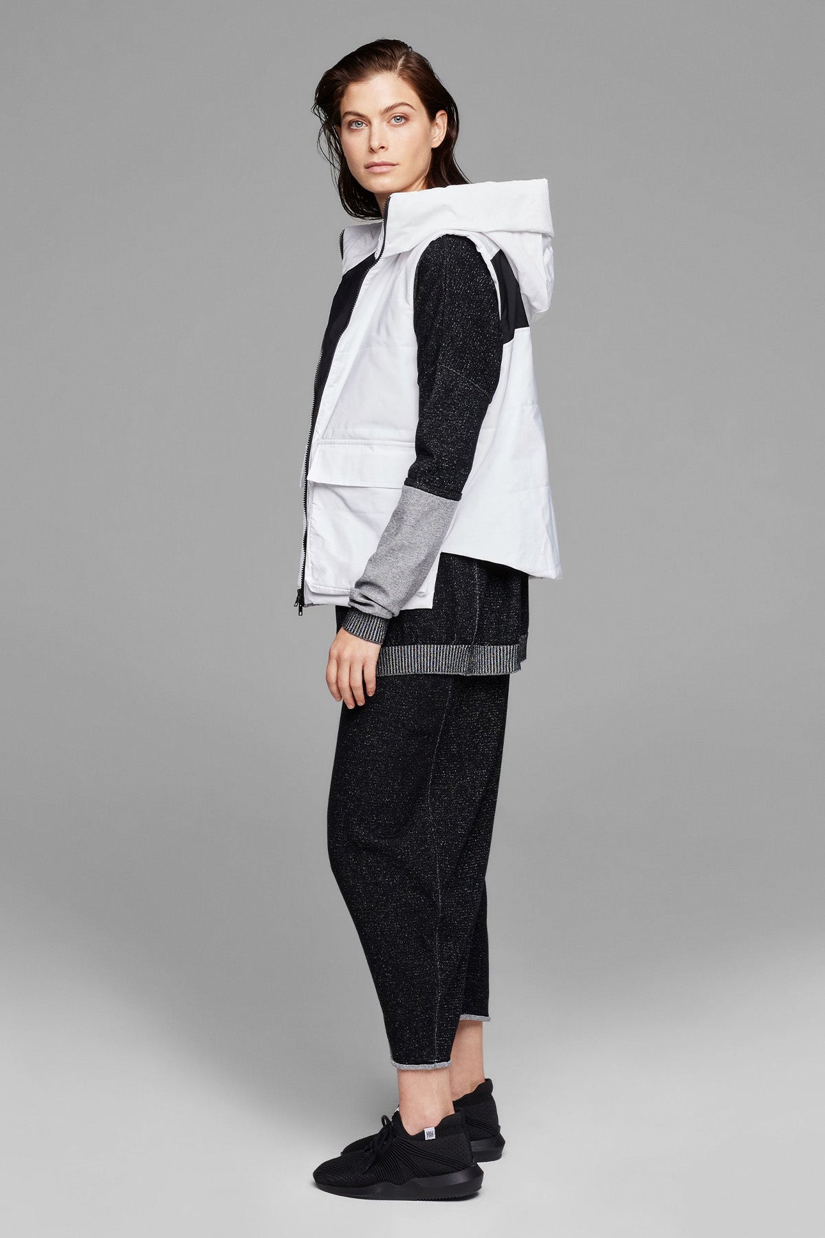 Sarah Pacini Kapüşonlu Kapaklı Cepli Yelek-Libas Trendy Fashion Store