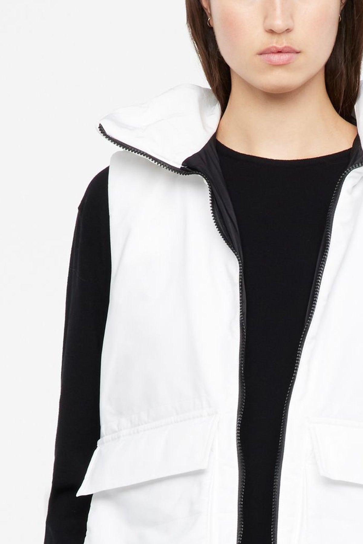 Sarah Pacini Kapüşonlu Kapaklı Cepli Yelek-Libas Trendy Fashion Store