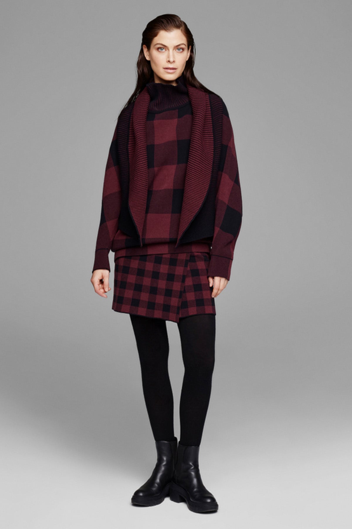 Sarah Pacini Ekoseli Mini Etek-Libas Trendy Fashion Store