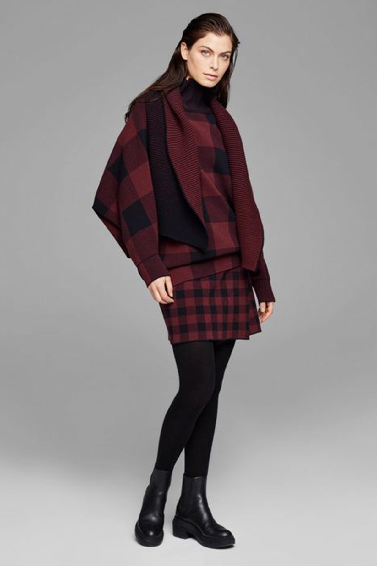 Sarah Pacini Ekoseli Mini Etek-Libas Trendy Fashion Store
