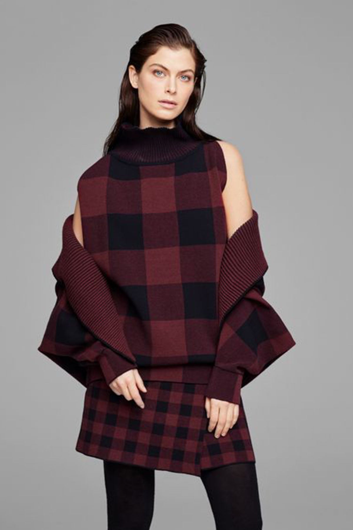 Sarah Pacini Ekoseli Mini Etek-Libas Trendy Fashion Store