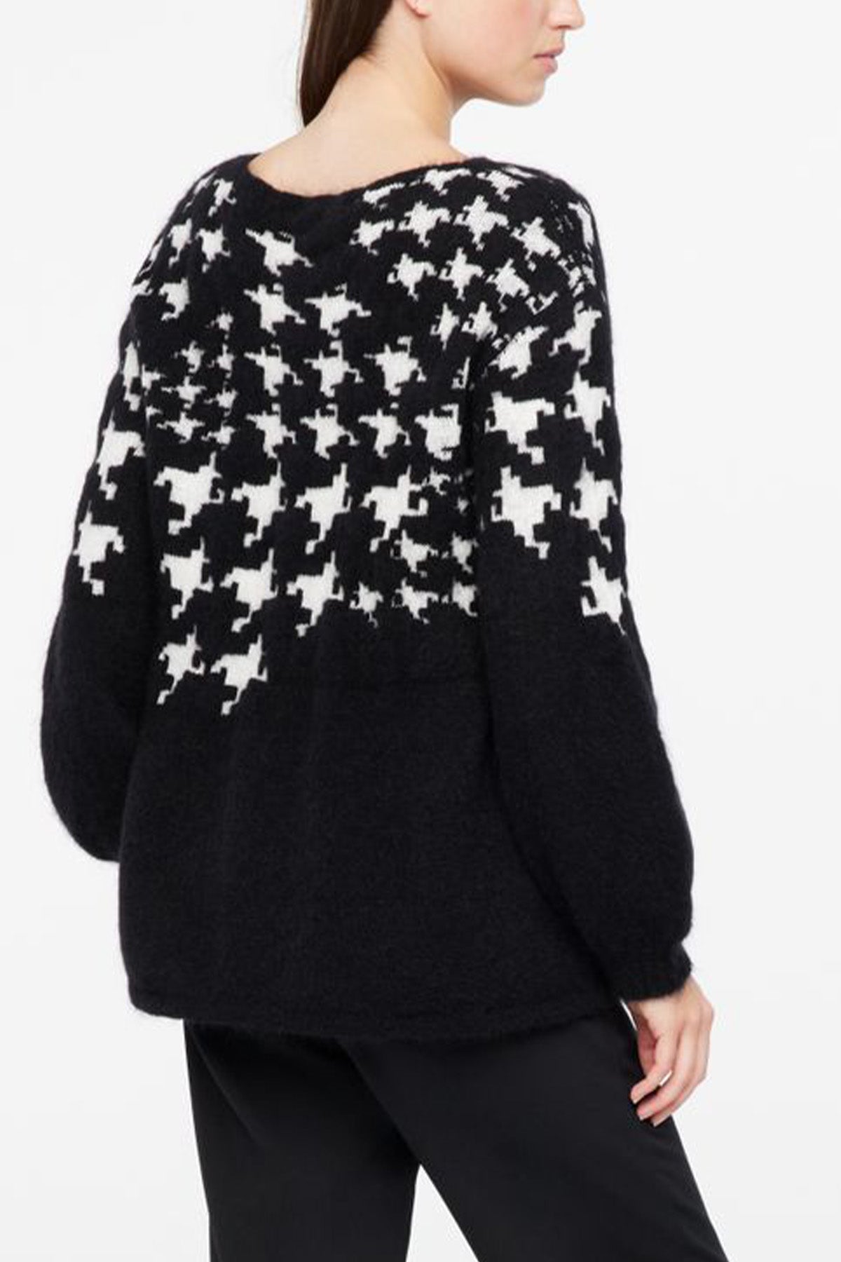 Sarah Pacini Kaz Ayağı Desenli Yün Örgü Triko-Libas Trendy Fashion Store