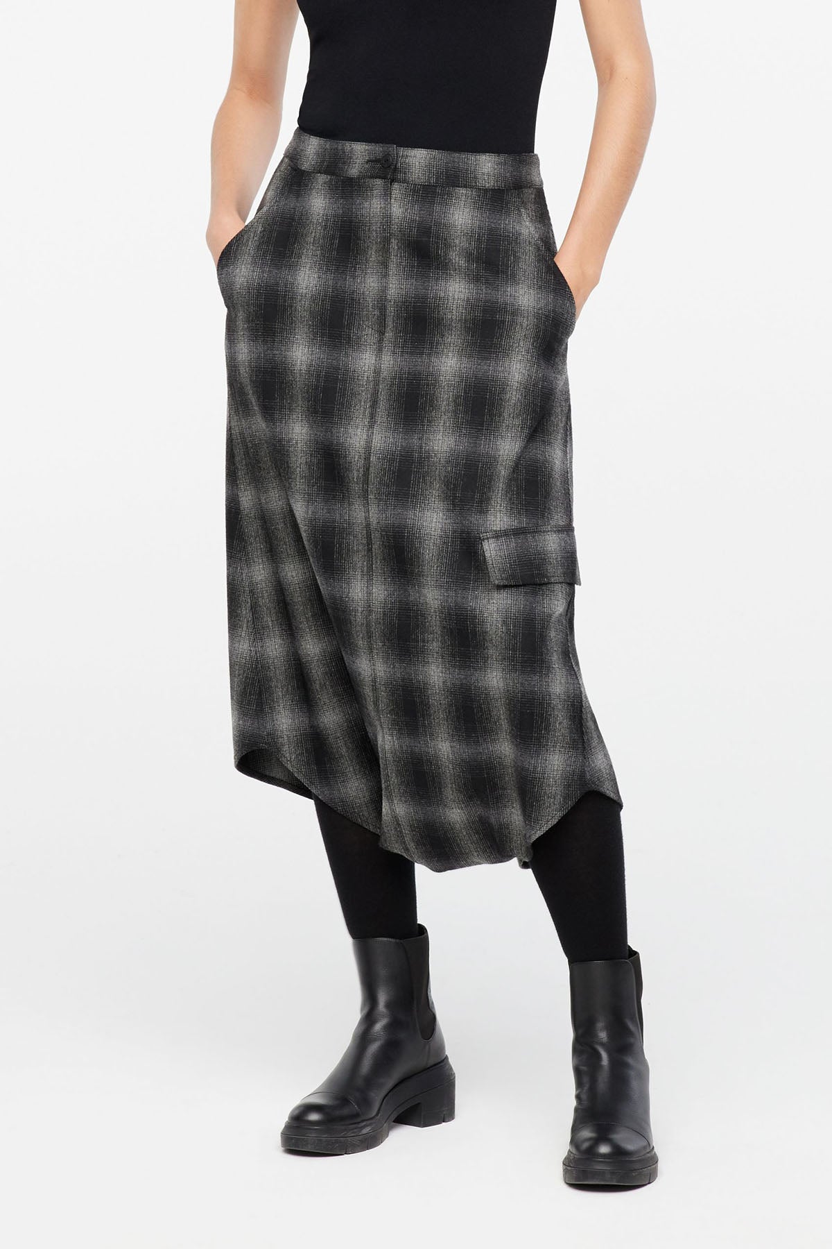 Sarah Pacini Ekoseli Midi Etek-Libas Trendy Fashion Store