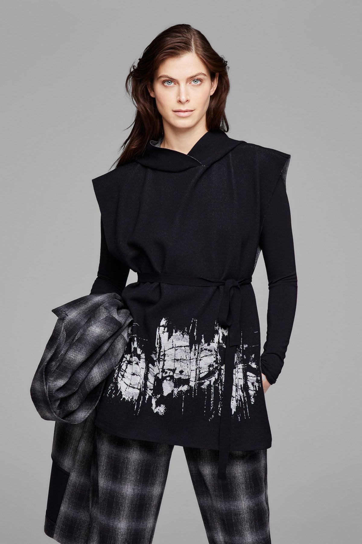 Sarah Pacini Ekoseli Crop Pantolon-Libas Trendy Fashion Store